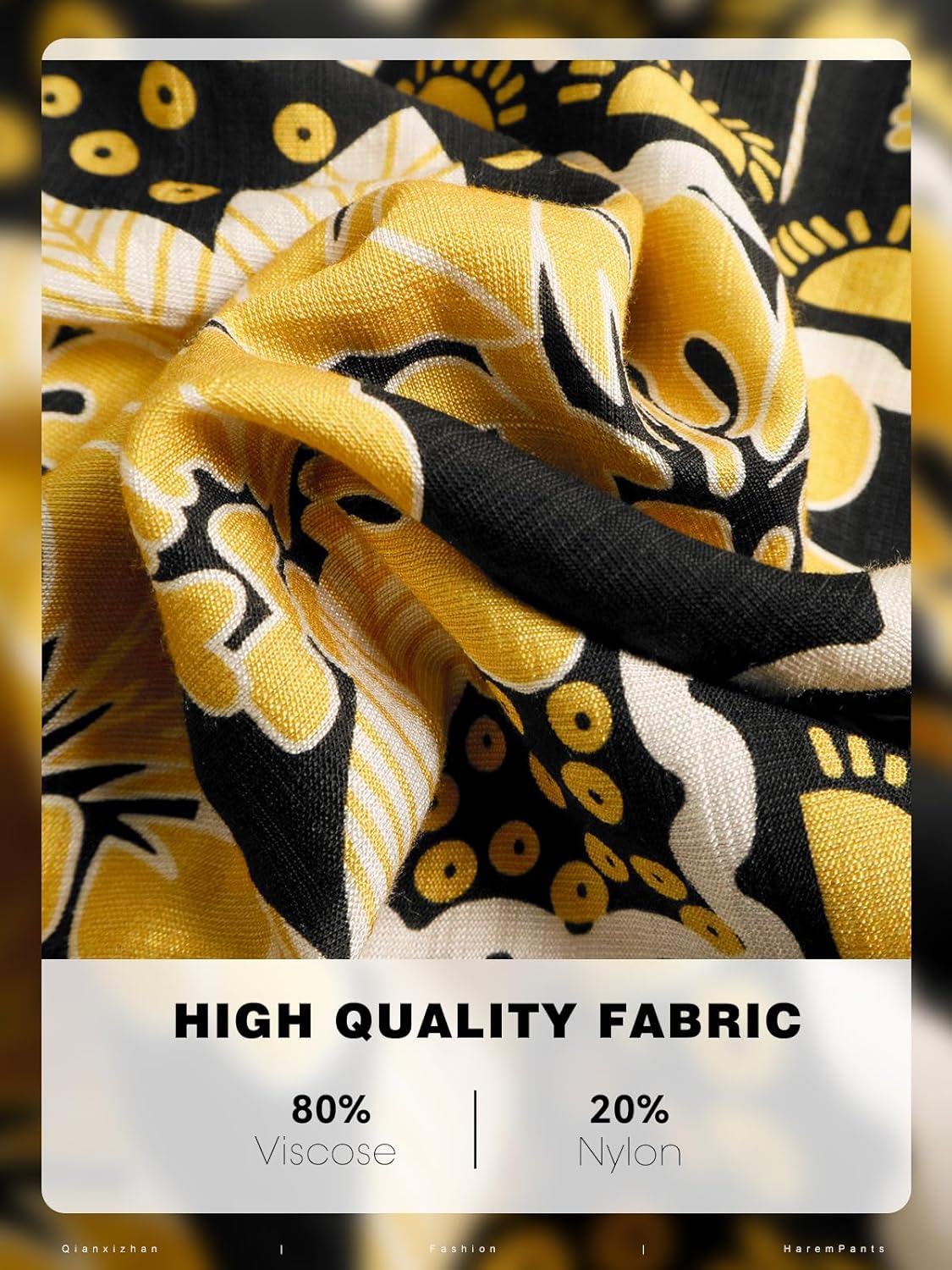 QIANXIZHAN Women's Harem Pants, Hippie Boho Pants High Waist Flowy Yoga Pants with Pockets - Image 5