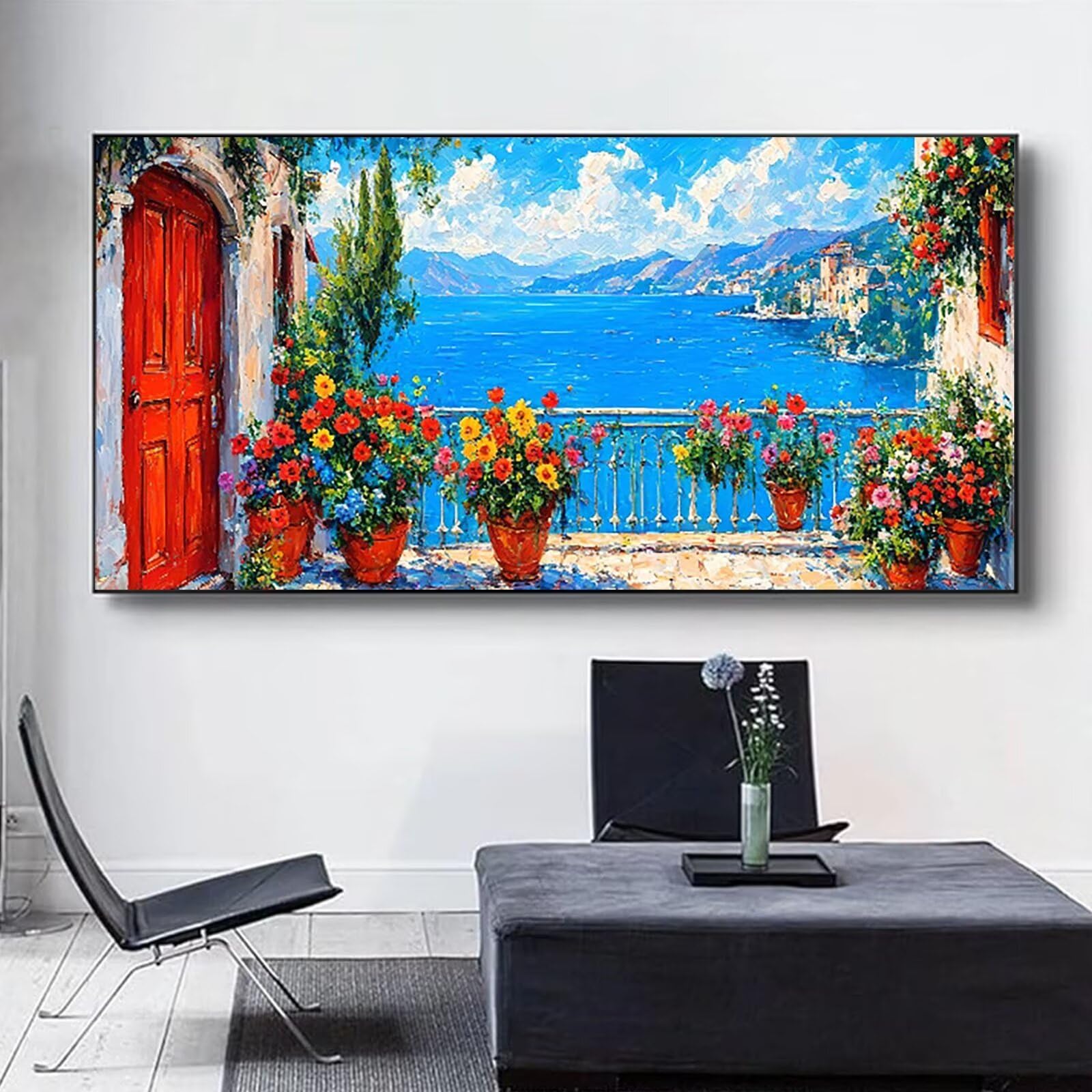 Malen nach Zahlen Kinder Blume, Geschenke für Mädchen Junge, Bastelset Kinder, Malen nach Zahlen Meer | Malen nach Zahlen Ohne Rahmen, für Home Wand Dekor Geschenk (60x120cm) Bastelset Erwachsene D-I