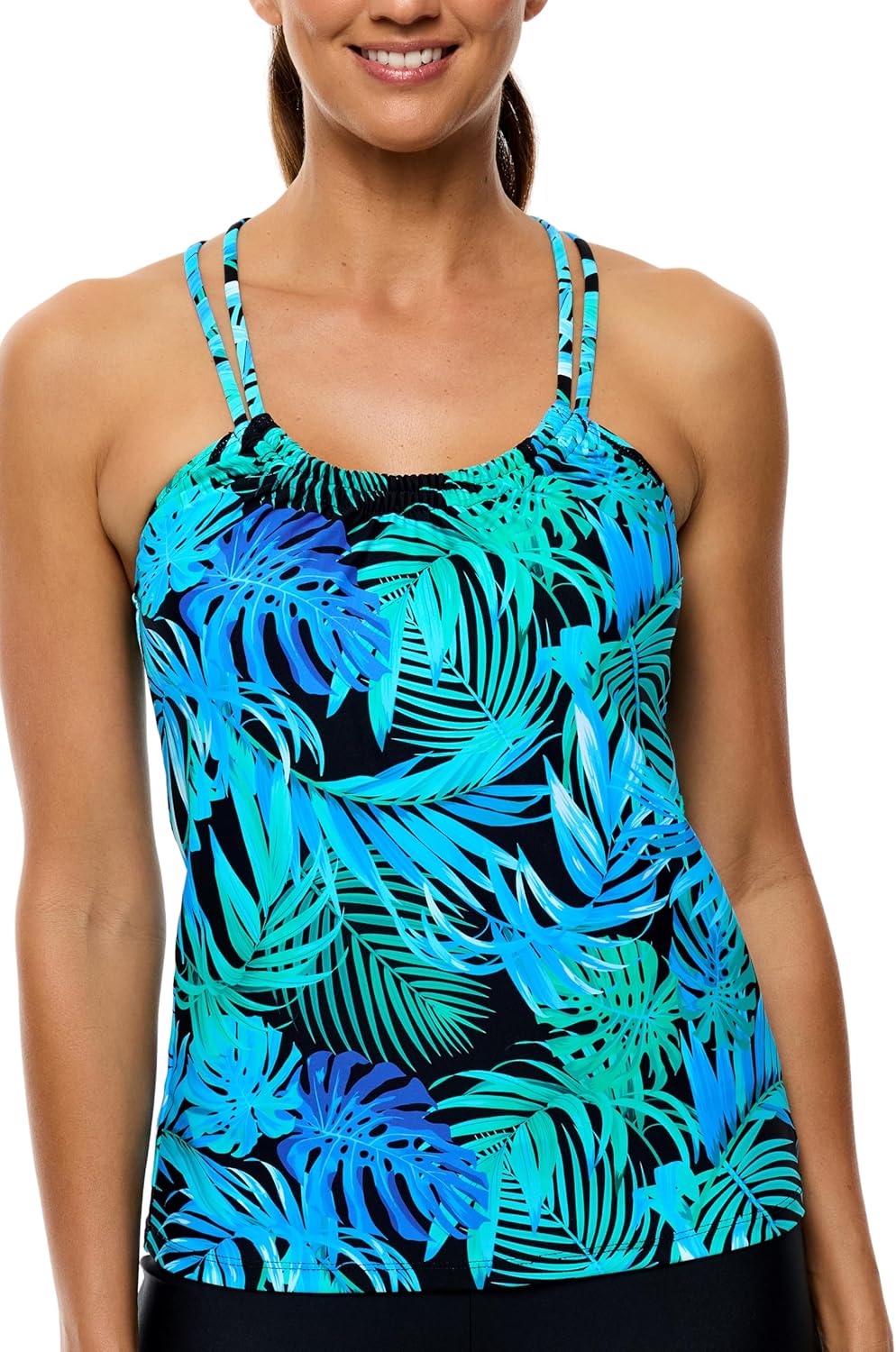 Next by Athena Women's Tahitian Garden Third Eye Tankini Swimsuit Top