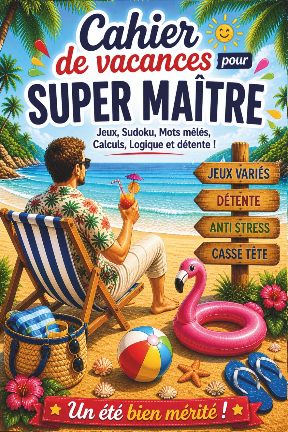 Cahier de Vacances pour Super Maître – Cadeau fin d'Année: Cadeau Maître d'école fin d’année personnalisé – Jeux variés, activités originales pour offrir une pause d'été bien méritée.