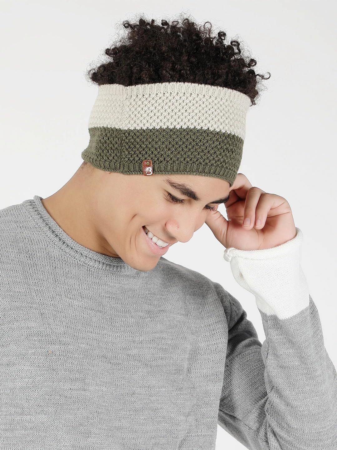 Colorblock Knit Woolen Headband Earwarmer for Men, Women & Kids | Soft Acrylic Wool Ear Muff & Hairband | Warm Stretchable Winter Earcover | Unisex Design | Made in India