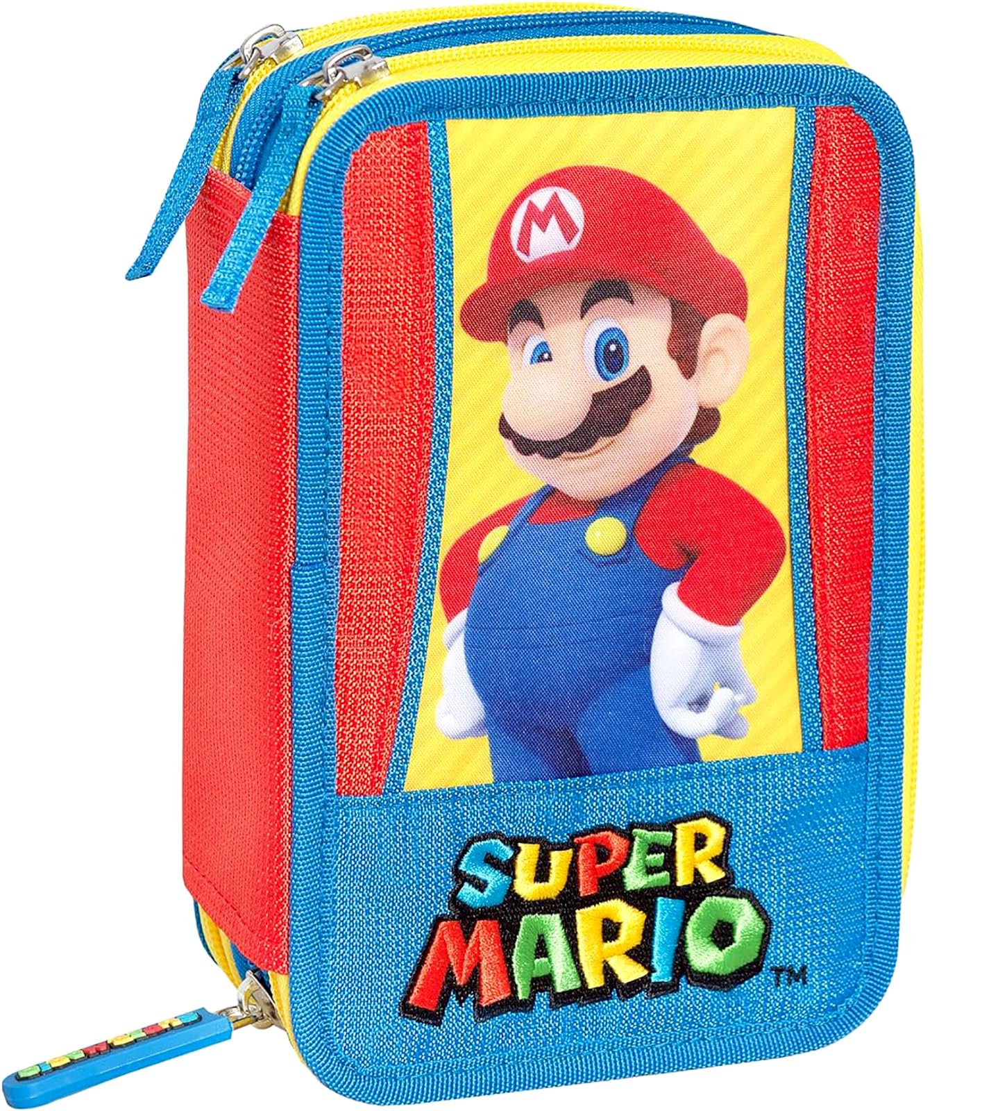 Clondo Schoolpack Zaino Estensibile con Astuccio 3 Scomparti, Per Super Mario Fan, Scuola e Tempo Libero, Bambini e Ragazzi, Multizip, Pennarelli, Pastelli, Accessori, Bambino
