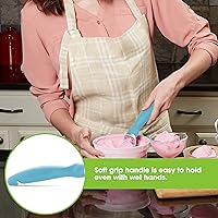 Vista 3 de Spring Chef - Cuchara de helado de acero inoxidable con mango suave - Cuchara de helado resistente para yogur congelado, gelato, sundae, melón