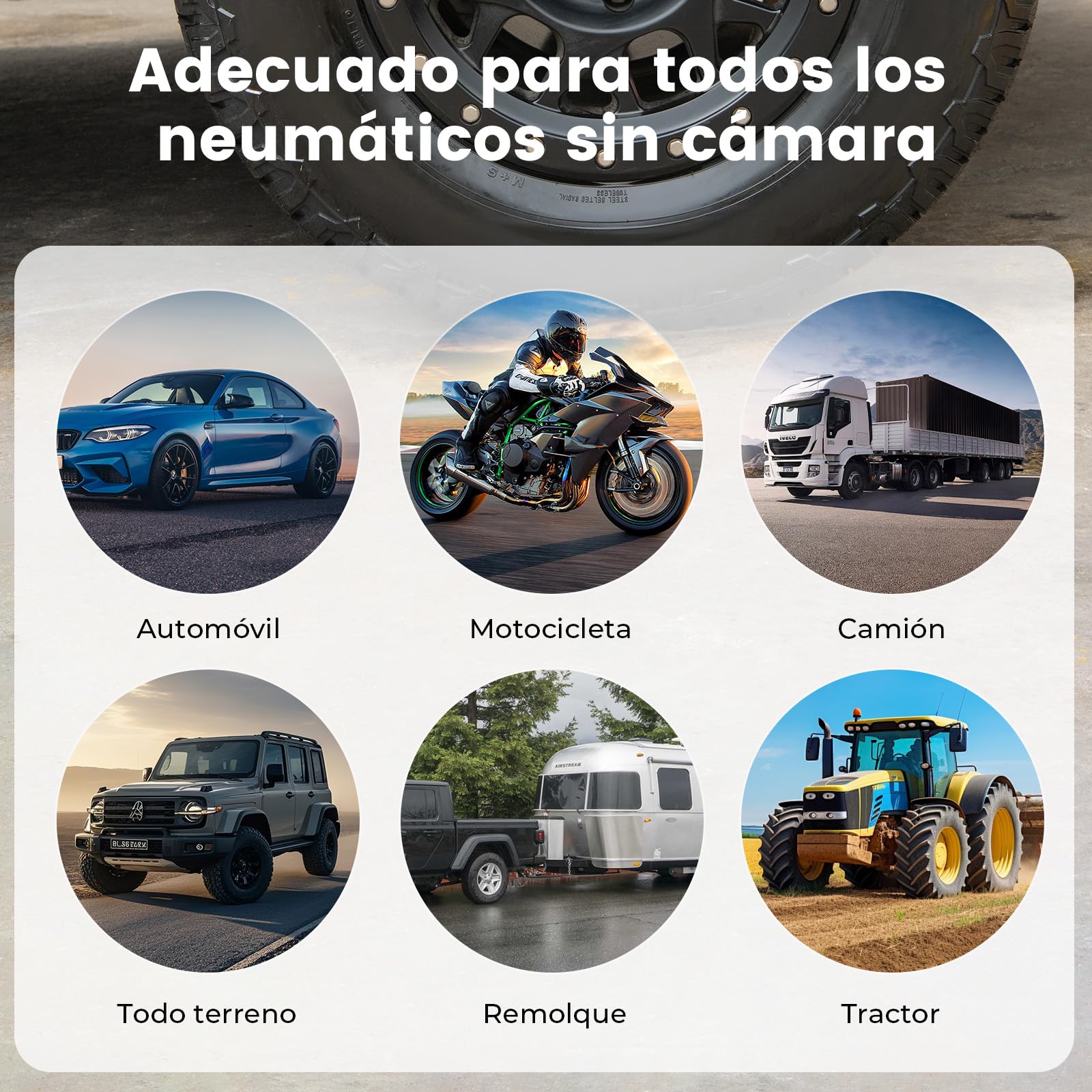 ETENWOLF R0 16PCS Kit Repara Pinchazos Coche - Repara Pinchazos Coche | para Coche, Moto, ATV, Camión y Tractor con bolsa de almacenamiento