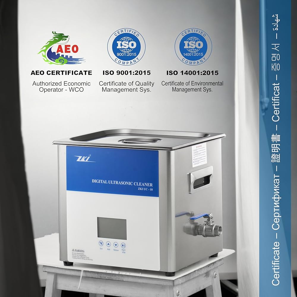 ZKI 超音波洗浄機600w UC-10U Amazon | ZKI 10L 超音波洗浄器 600W 加熱・強度・時間調整可 脱気