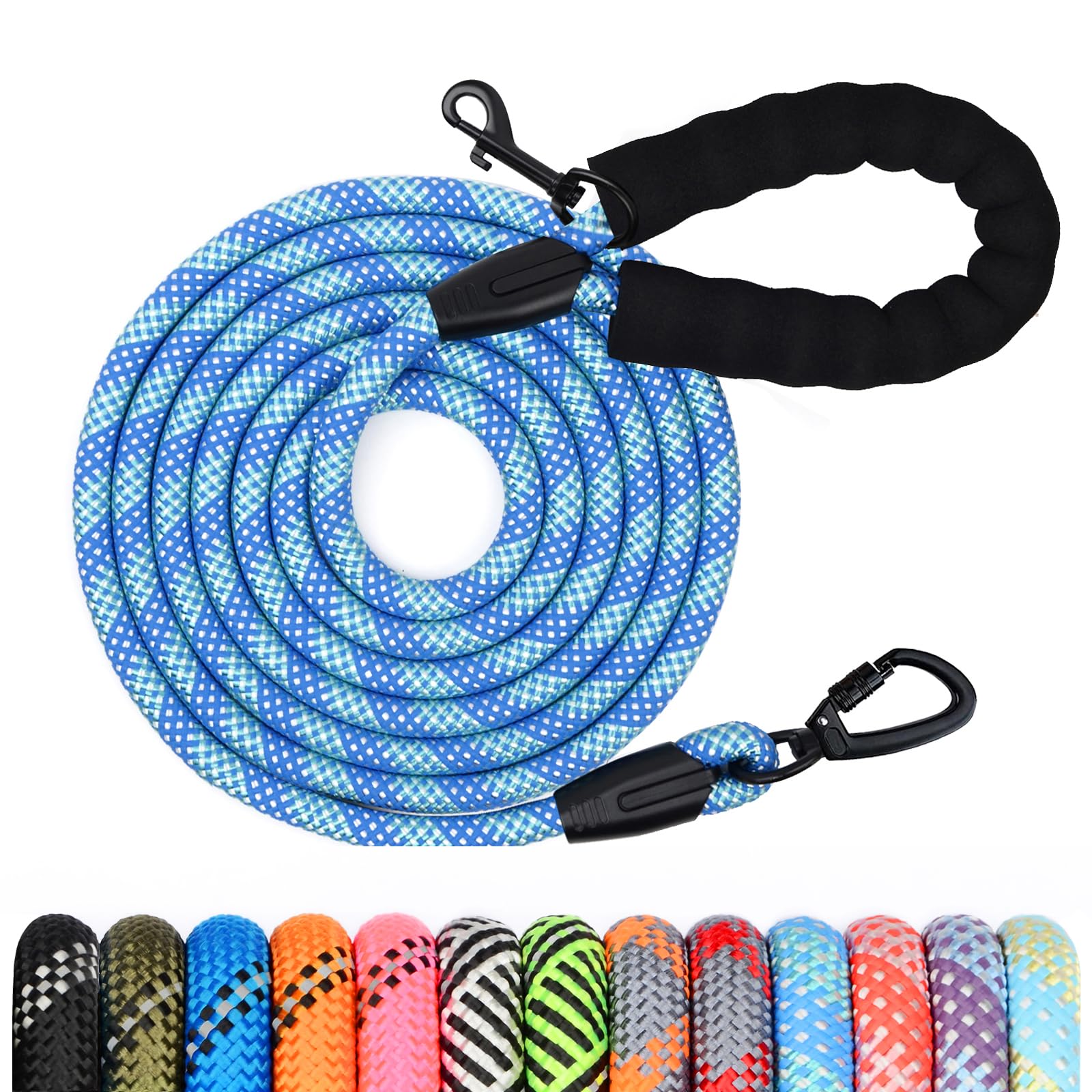 Guinzaglio per Cani, 1.2M 1.5M 2M 3M 5M 10M 20M 30M Lungo Nylon Guinzaglio Cani Resistente Leggero con Comoda Impugnatura, Riflettente Lunghina Cane, Adatto per Cuccioli, Piccoli, Medi e Grandi