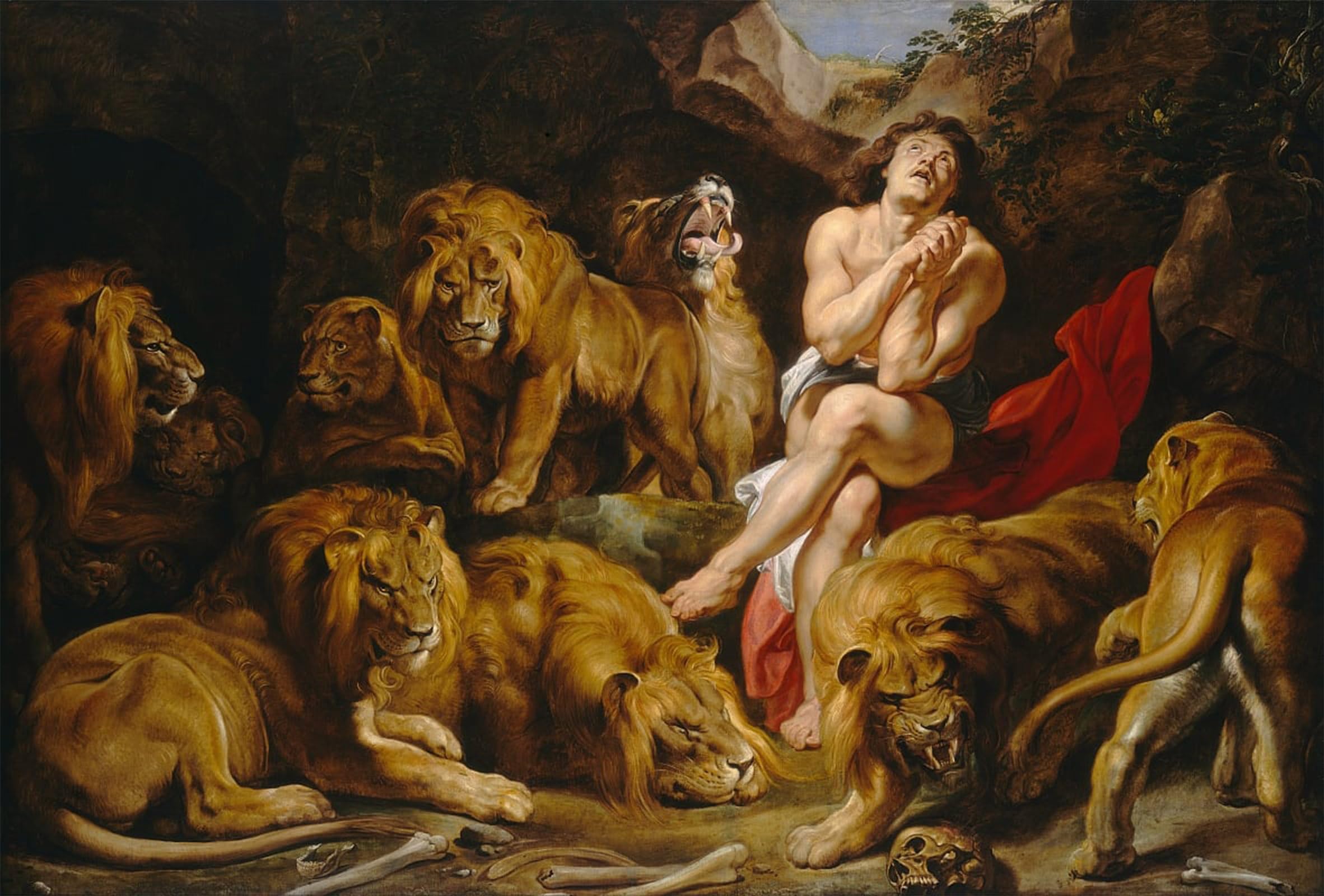 POSTERIIk Famous Print Pop Art Wall Art Graffiti Daniel in the Lions Den by Peter Paul Rubens Art Prints for Home Decor 60x90cm