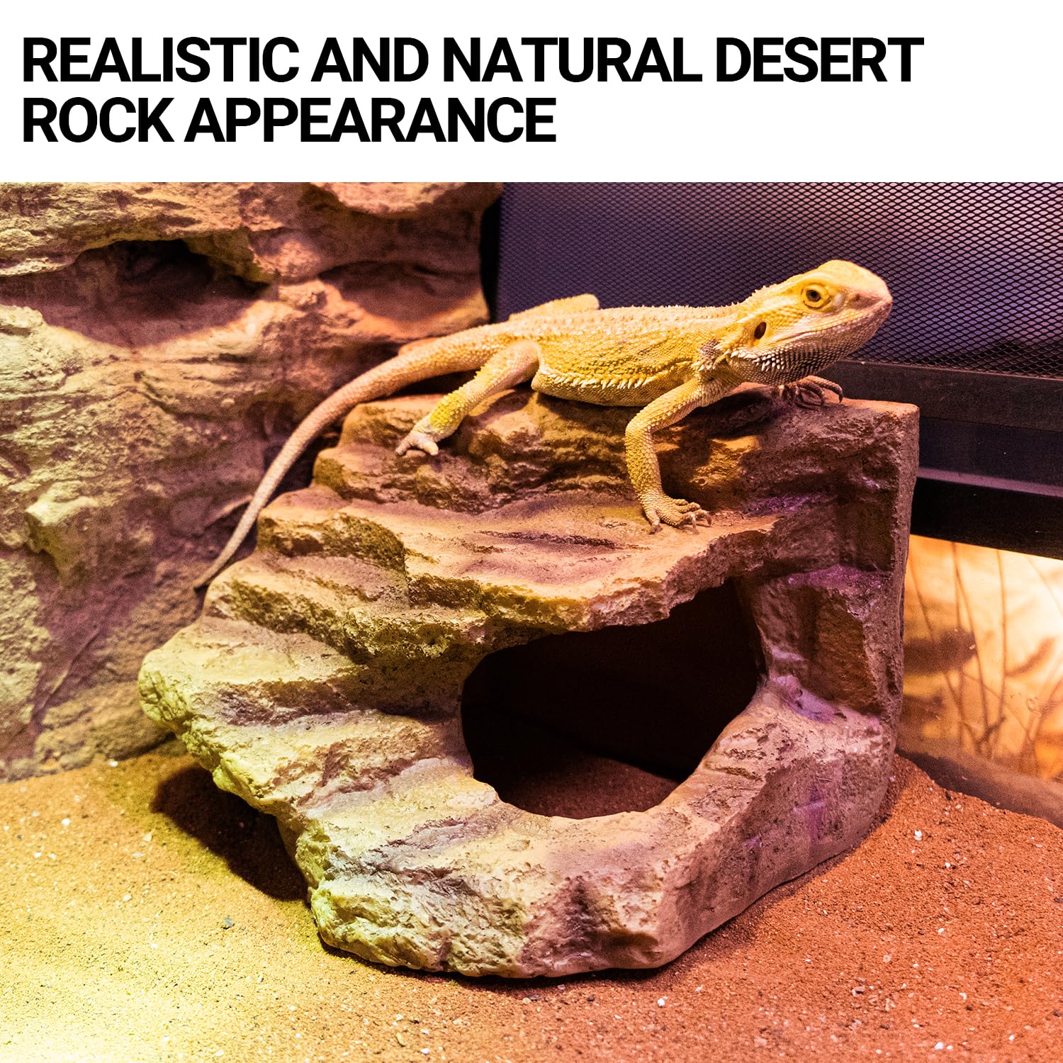 Reptile Hideout - Rampa de Escalada para Cuevas, Plataforma para Dragones barbudos, geco, Tortuga, Lagarto, Serpiente, Rana