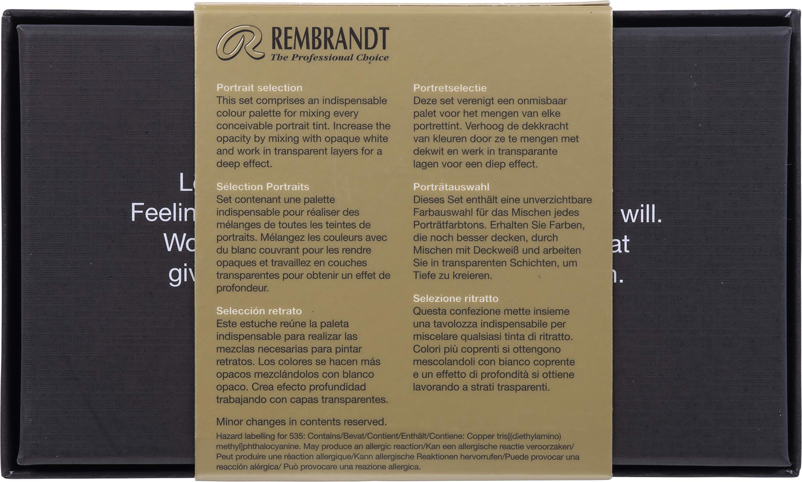 Rembrandt Water Colour Box extra feine Aquarellfarbe Portrait Selection, Metallkasten mit 12 Näpfchen inkl. Pinsel für Portraits optimiert
