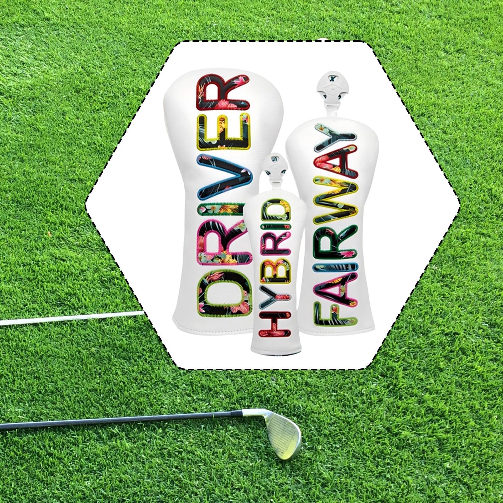 3 Piezas Fundas para Cabeza de Palo de Golf Cubiertas para Driver Y UT Híbrido Material PU Impermeable Forro Suave Y Protector Apto para Hombr