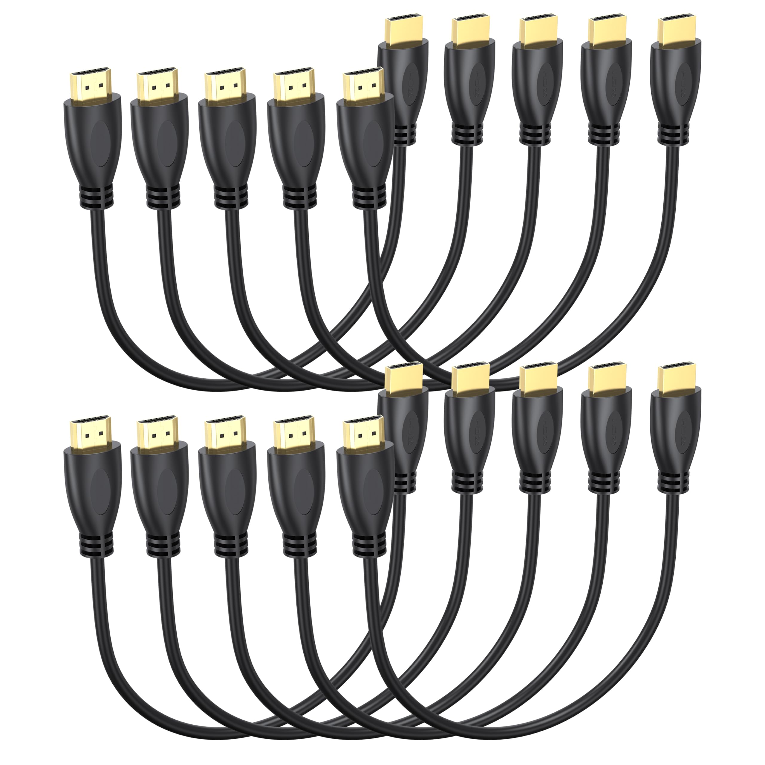 Cavo HDMI da 0,5 m, confezione da 10, 4K UHD HDMI adattatore maschio a maschio per ARC e CL3 nominale | per laptop, monitor, PS5, PS4, Xbox One, Fire TV e altro ancora