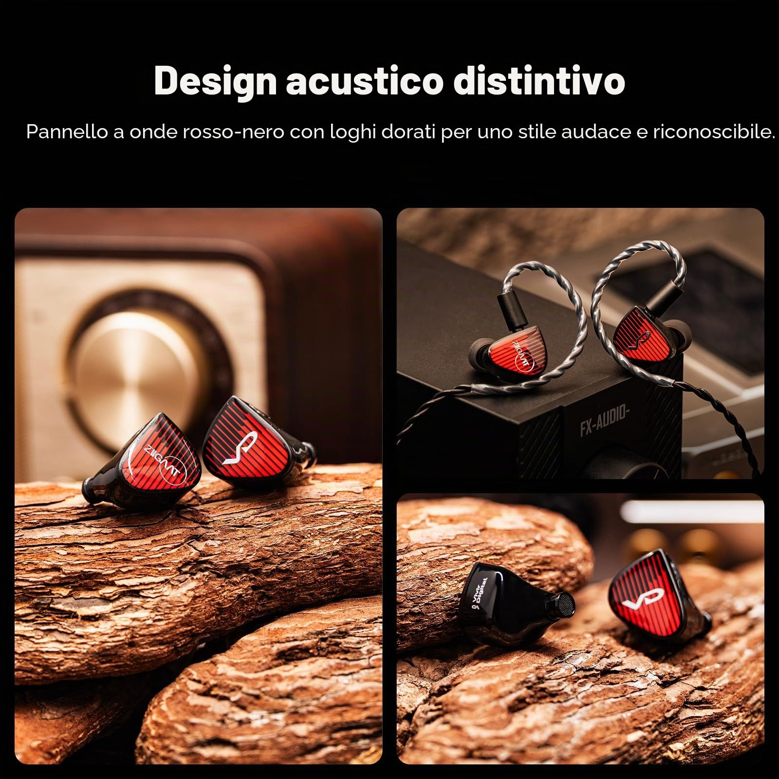 Linsoul ZiiGaat x Vivir Digital RUMBA – IEM Driver Grafene 10mm, Auricolari HiFi con Sub Bassi, Cavo 2 Pin Rimovibile per Audiofili, Gaming e Musica (3,5 mm Senza Mic)
