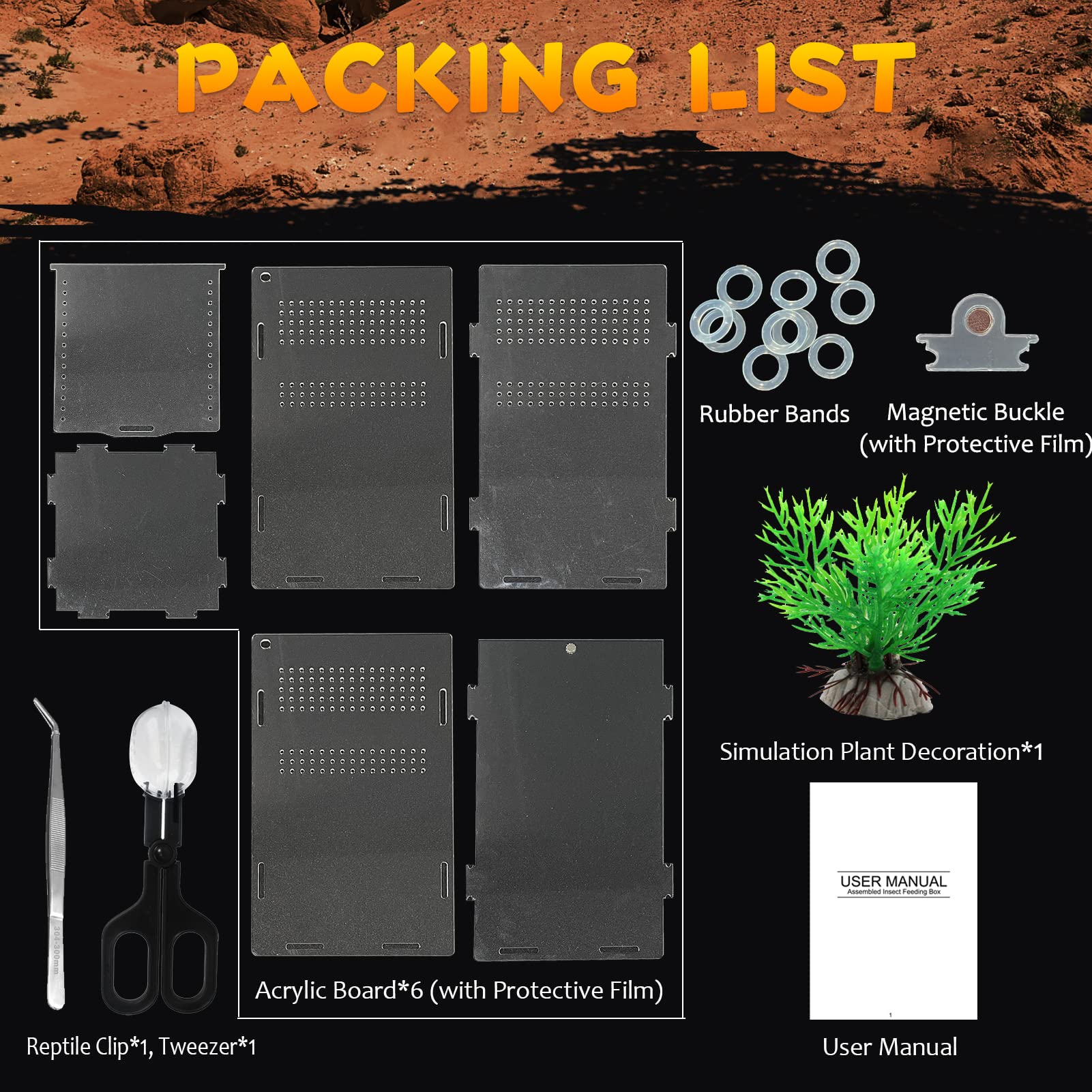 Insect Feeding Box, Acrylic Reptile Breeding Box, Reptile Terrariums