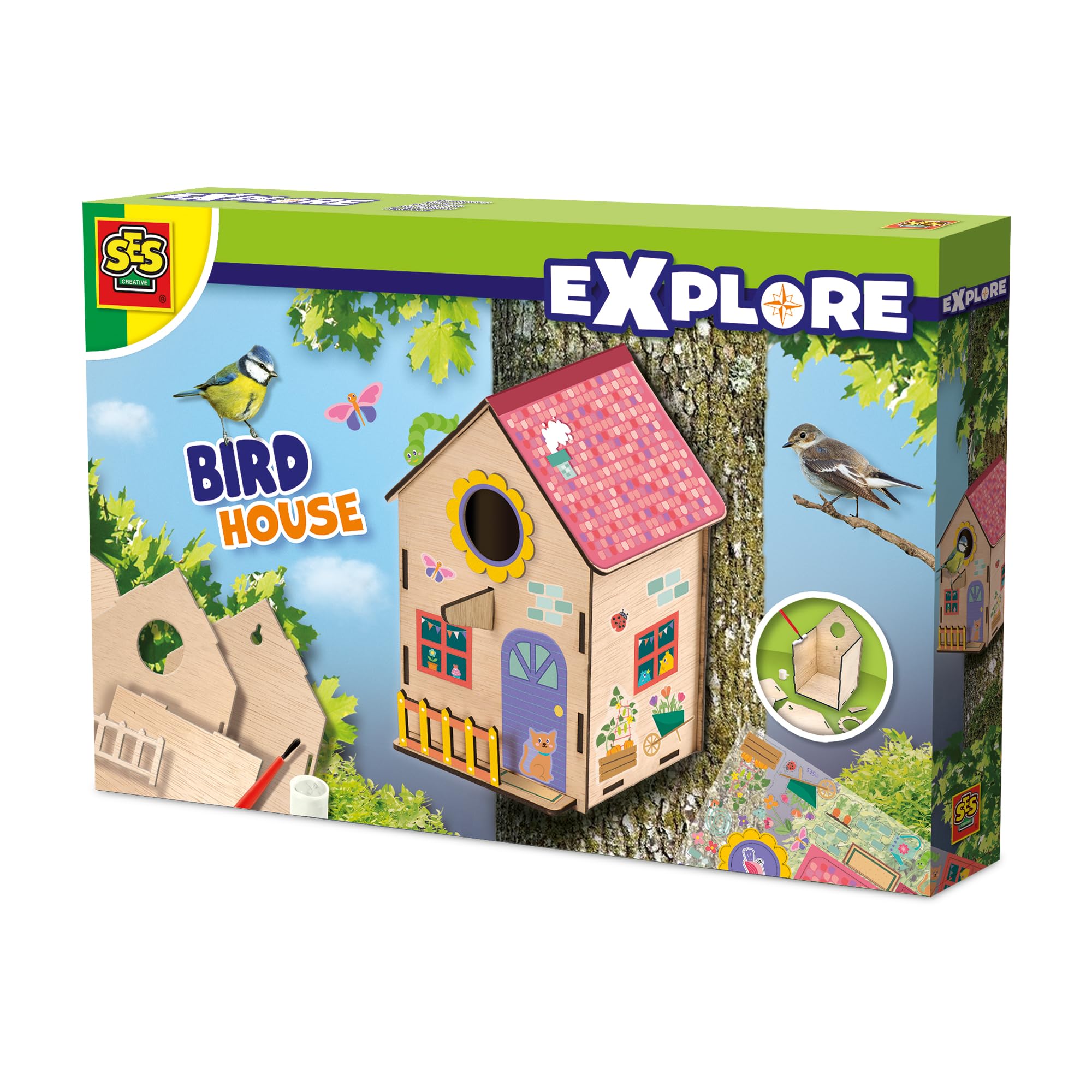 SES Creative 25209 Build Your Own Birdhouse - Craft and Decorate Your Birdhouse - Craft Kit
