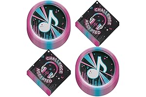 HOME & HOOPLA Internet Famous TIK Tok Music Party Paper Dinner Plates...