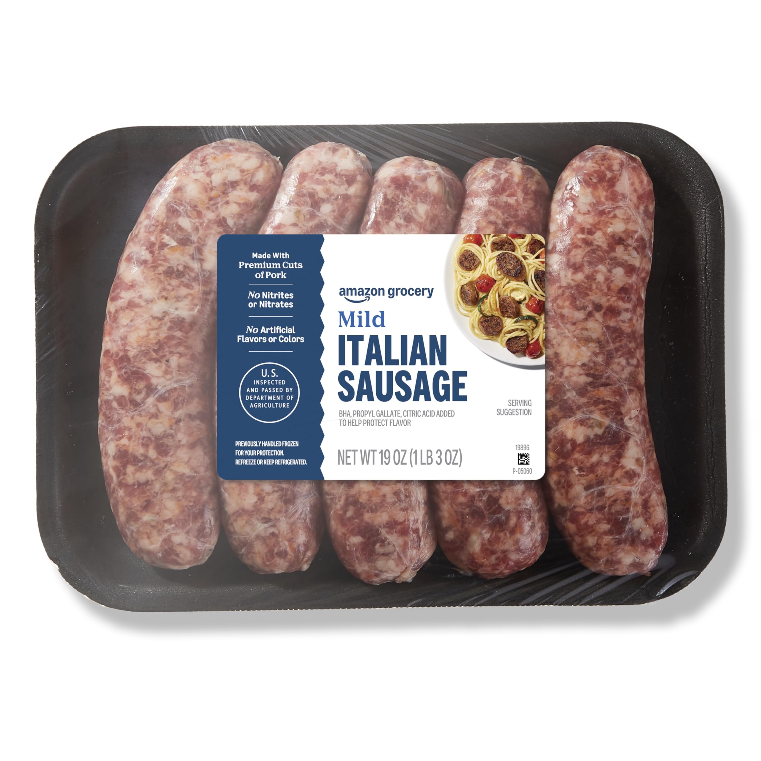 Amazon Grocery Mild Italian Sausage 19 Oz Frozen Previously Fresh Brand Packaging May Vary