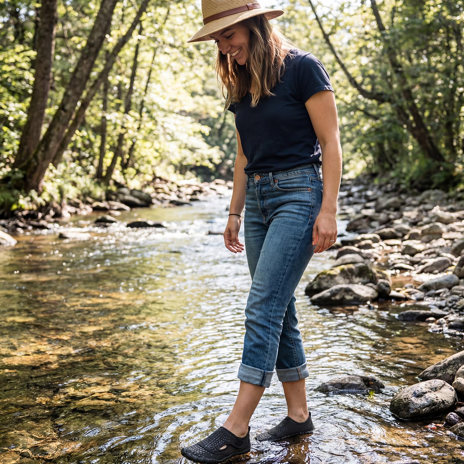 L-RUN Zapatos acuáticos descalzos para mujer y hombre, calcetines acuáticos, para senderismo, deportes acuáticos, para natación, playa, piscina, arena, buceo, caminata