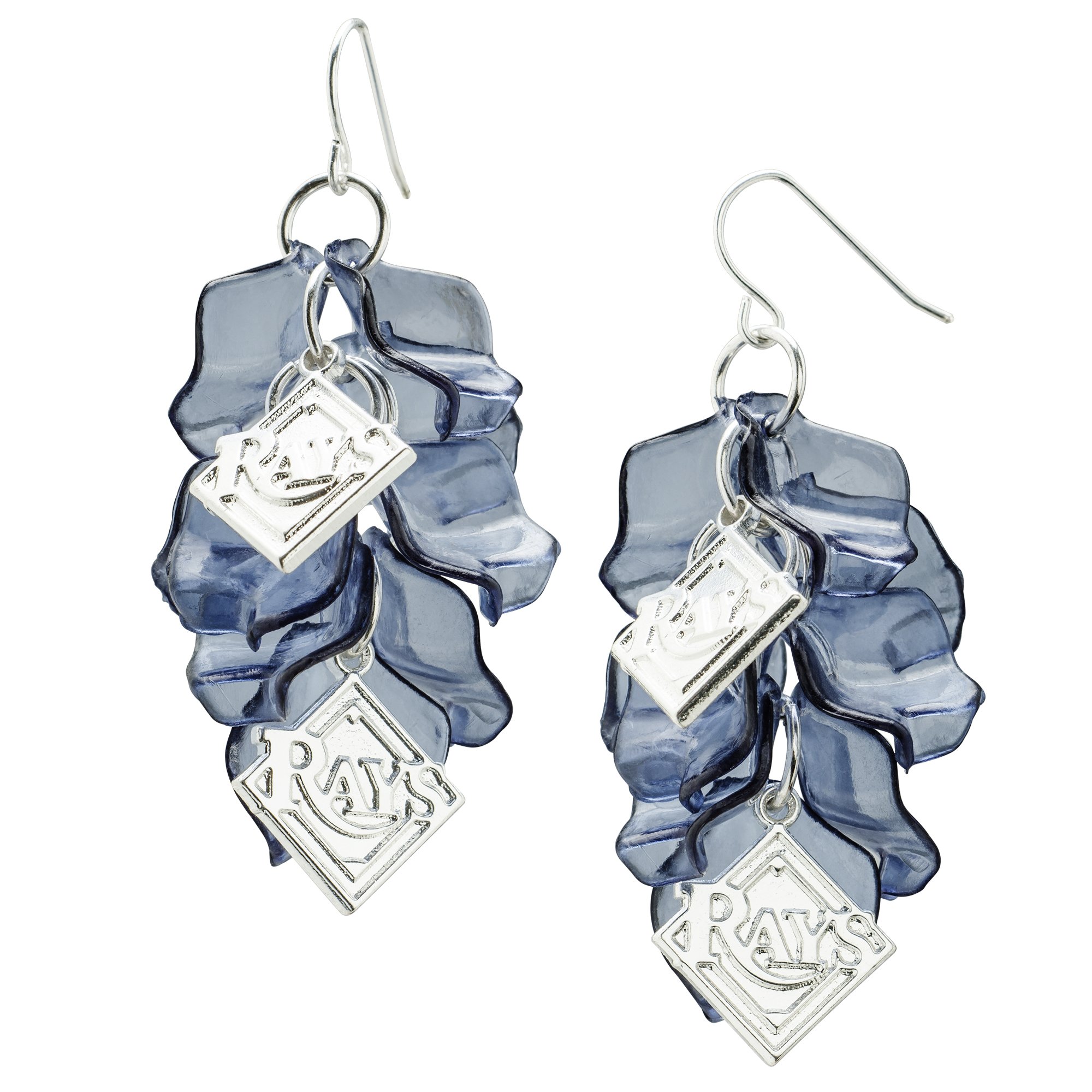 Tampa Bay Rays MLB On Feld Leather Baseball Dangle Earrngs | Tampa
