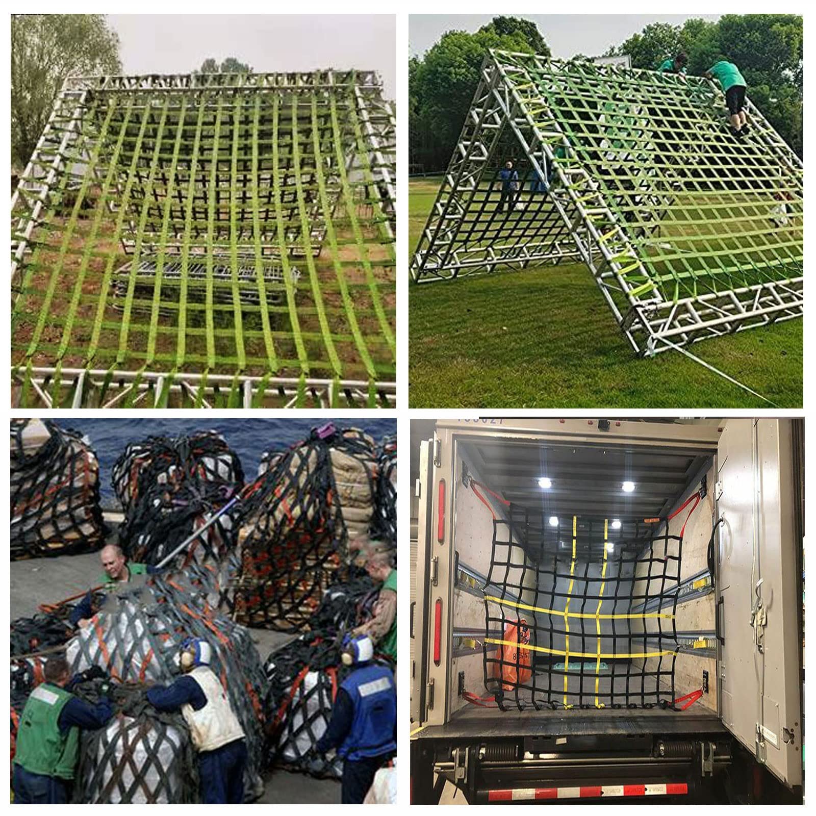 Siatka wspinaczkowa dla dzieci na zewnątrz, 2,5 x C, drabina linowa, do dżungli, siłowni, huśtawki, domek na drzewie, trening przeszkód, zielony sprzęt przygodowy