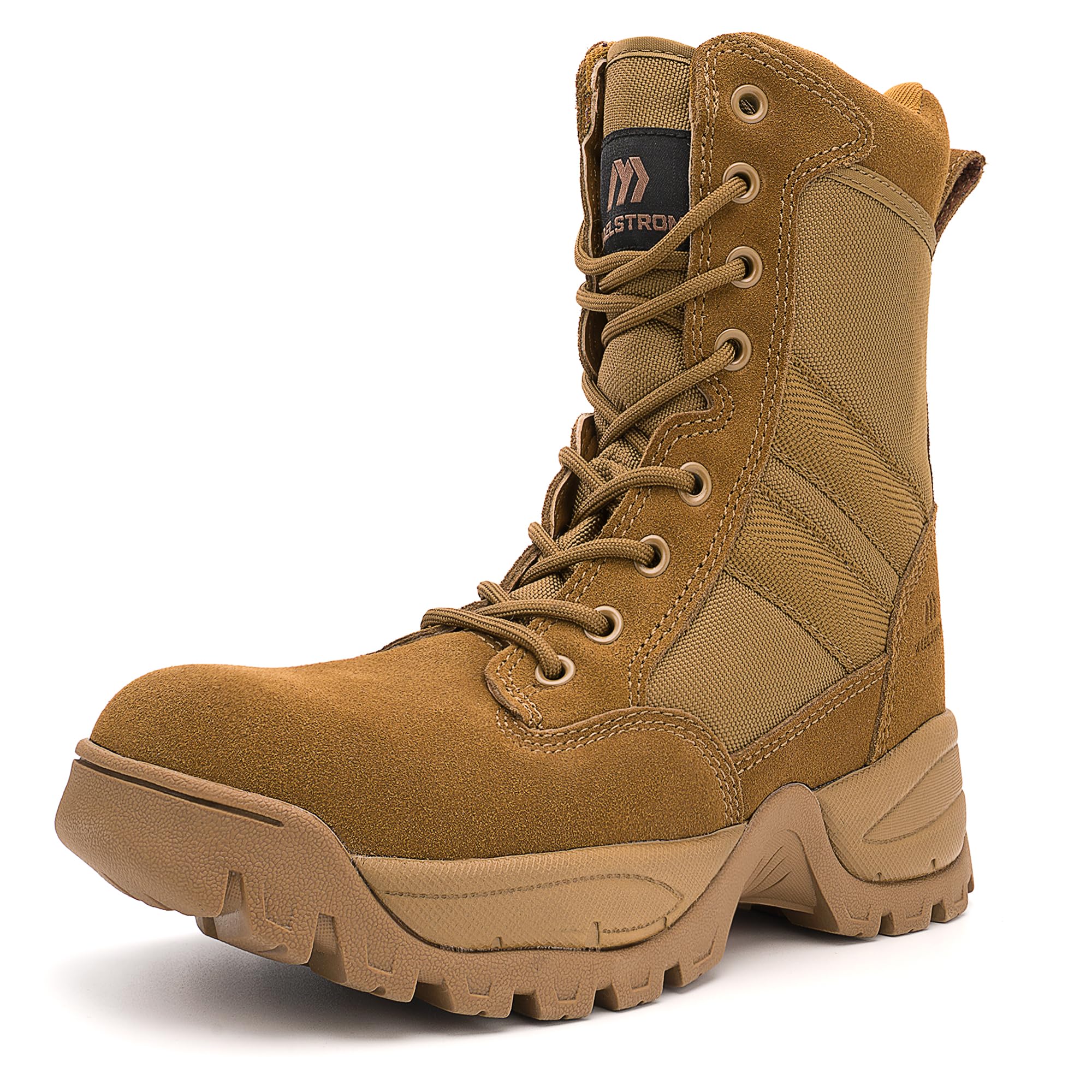 Maelstrom Mens Military Boots, AR 670-1 Compliant, Coyote Brown, Comfortable Lightweight for Tactical Work