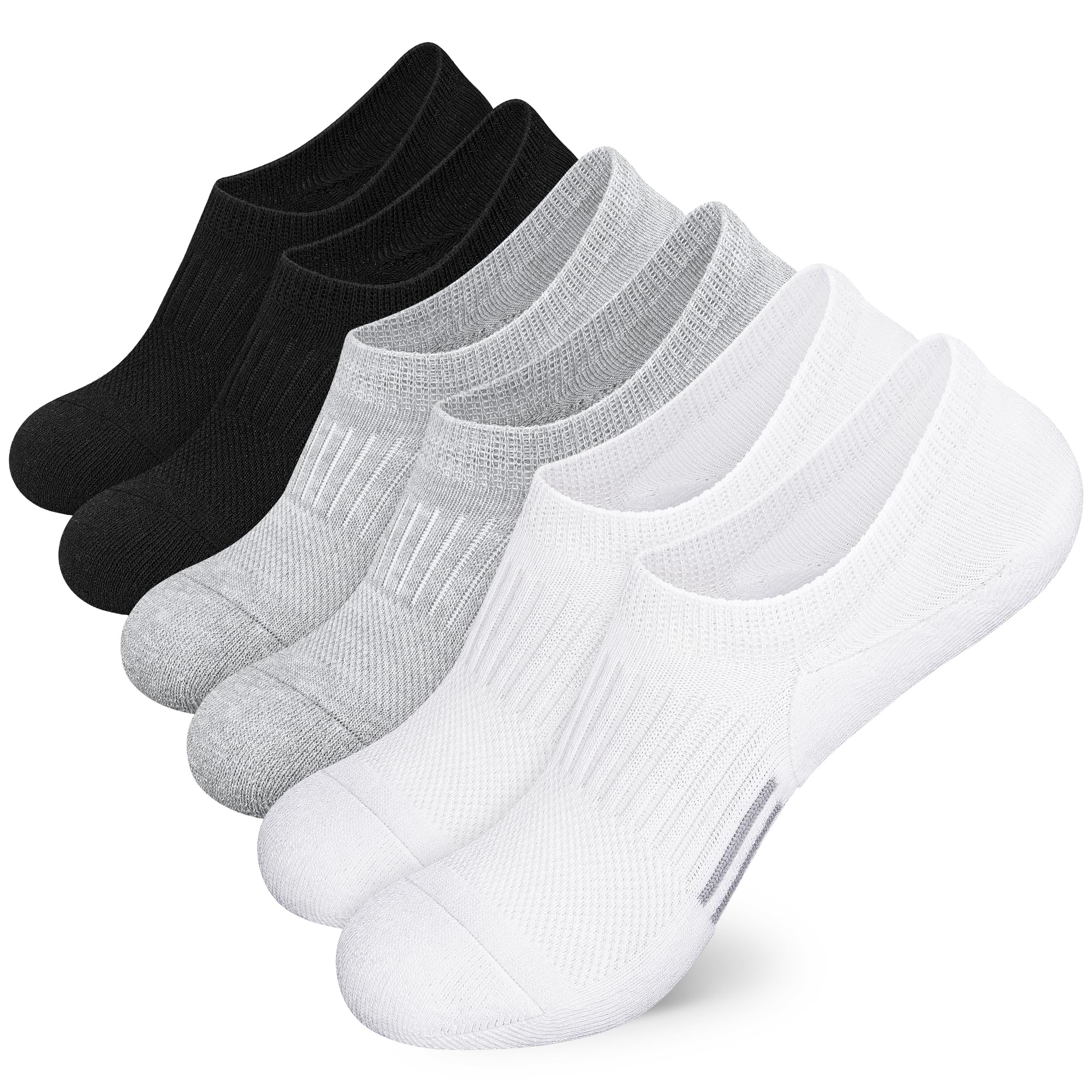 Airacker No Show Socks Womens Athletic Cushioned Low Cut Sports Running Ankle Socks for Women 6 Pairs