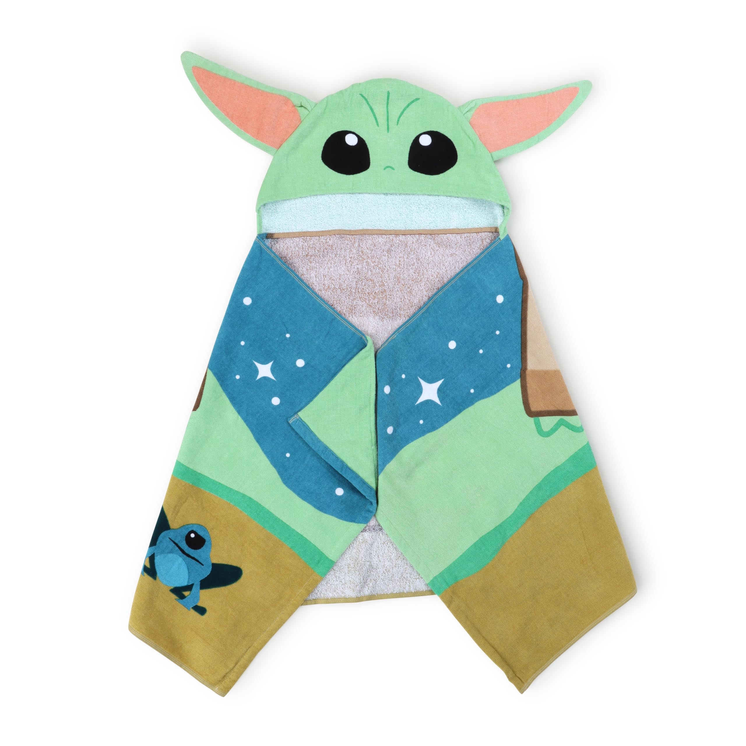 Jay Franco Disney Mandalorian Baby Yoda Grogu Hooded Towel, 56 x 130cm Kids Super Soft Bath Towel, Beach, Pool & Travel - Image 2