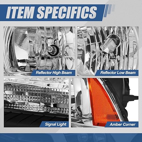 Miniatura 3 de Auto Dynasty Modelo halógeno conjunto de faros delanteros de estilo de fábrica compatible con Dodge Charger 11-14, lado del conductor y del