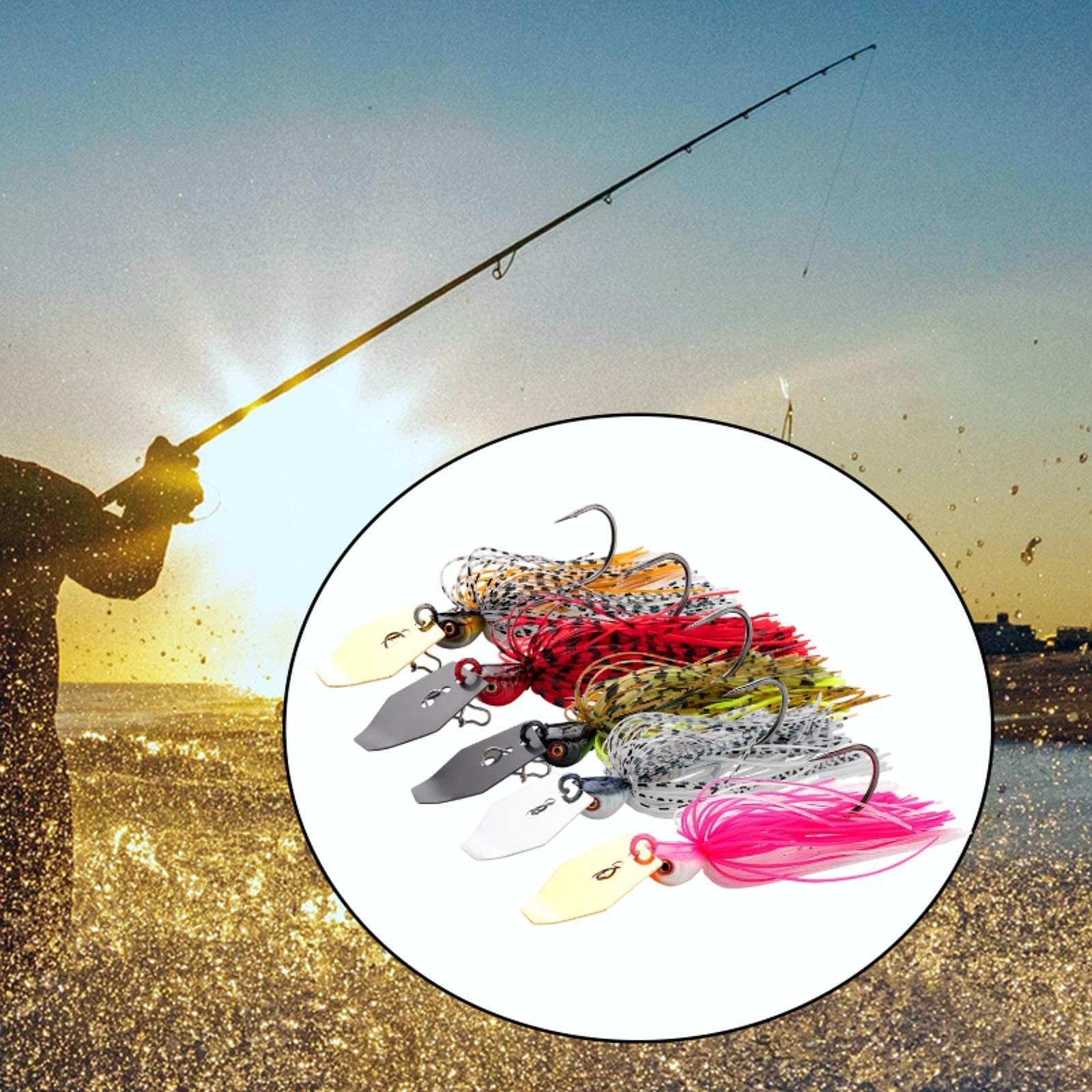 5 Pezzi di Attrezzatura da Pesca Jig Swimbait Jighead con Seppie, Persici Sole E Scorfani