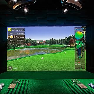 ANOUSH Indoor Golf Simulator Impact Screen, 300X300cm Golf Impact Screen, Indoor Golf Ball Impact Screen Display Projector, Golf Simulators Projection Screen for Golf Training