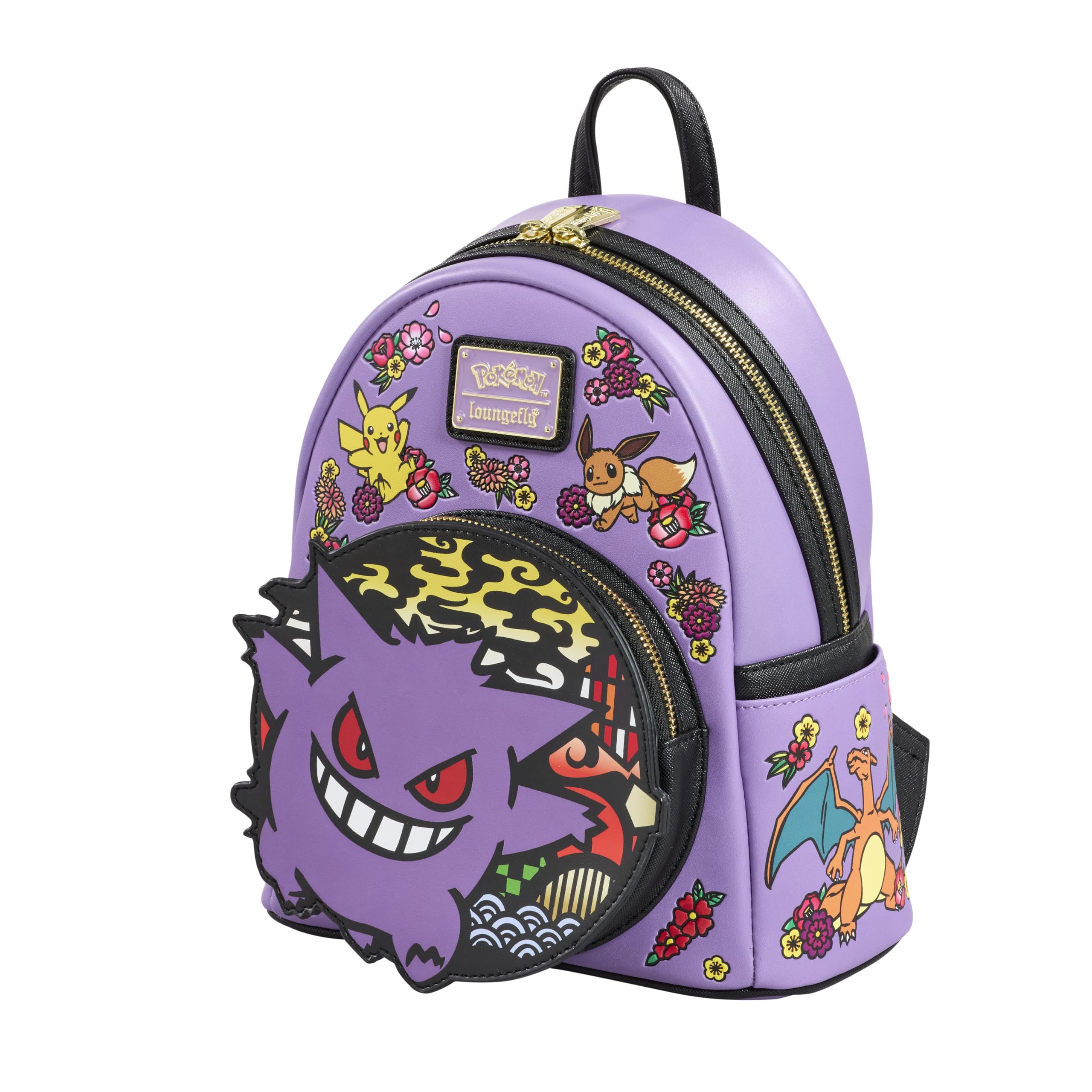 Loungefly Pokemon - Gengar - Embroidered Mini Backpack | Gadget Ufficiale Videogiochi - Personaggio in Vinile da Collezione - Idea Regalo Compleanno per Fan e Collezionisti