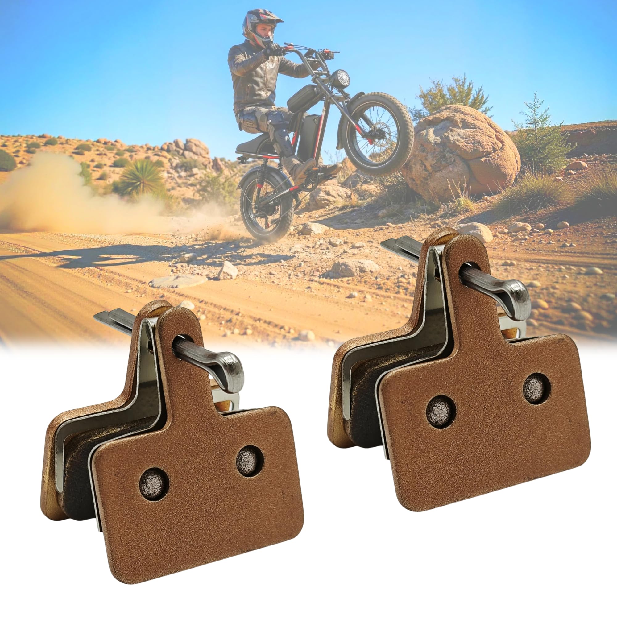 2PCS Sintered E-Bike Brake Pads for AMYET EB26/S8/S6/V9-G60/Ares 2, Rear Front Disc Brake Pads, Electric Dirt Bike Accessories Replacement Parts for AMYET
