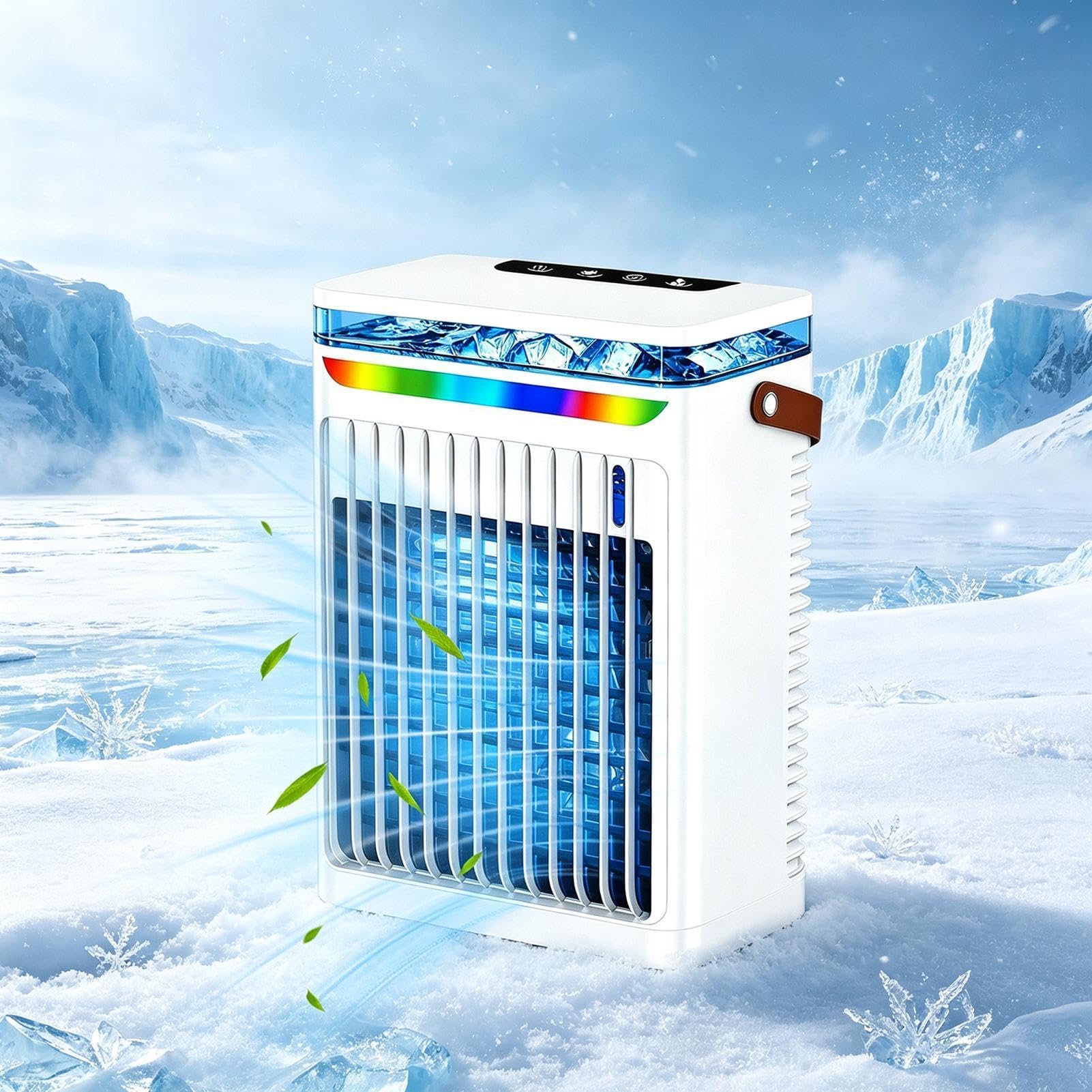 Ventilatore Portatile Nebulizzatore Soffiatore D'Aria A 6 Velocità Con Luce | Nebulizzatore D'Acqua Con Serbatoio Di 800 Ml Per Casa Ufficio Esterno Campeggio Spiaggia Auto