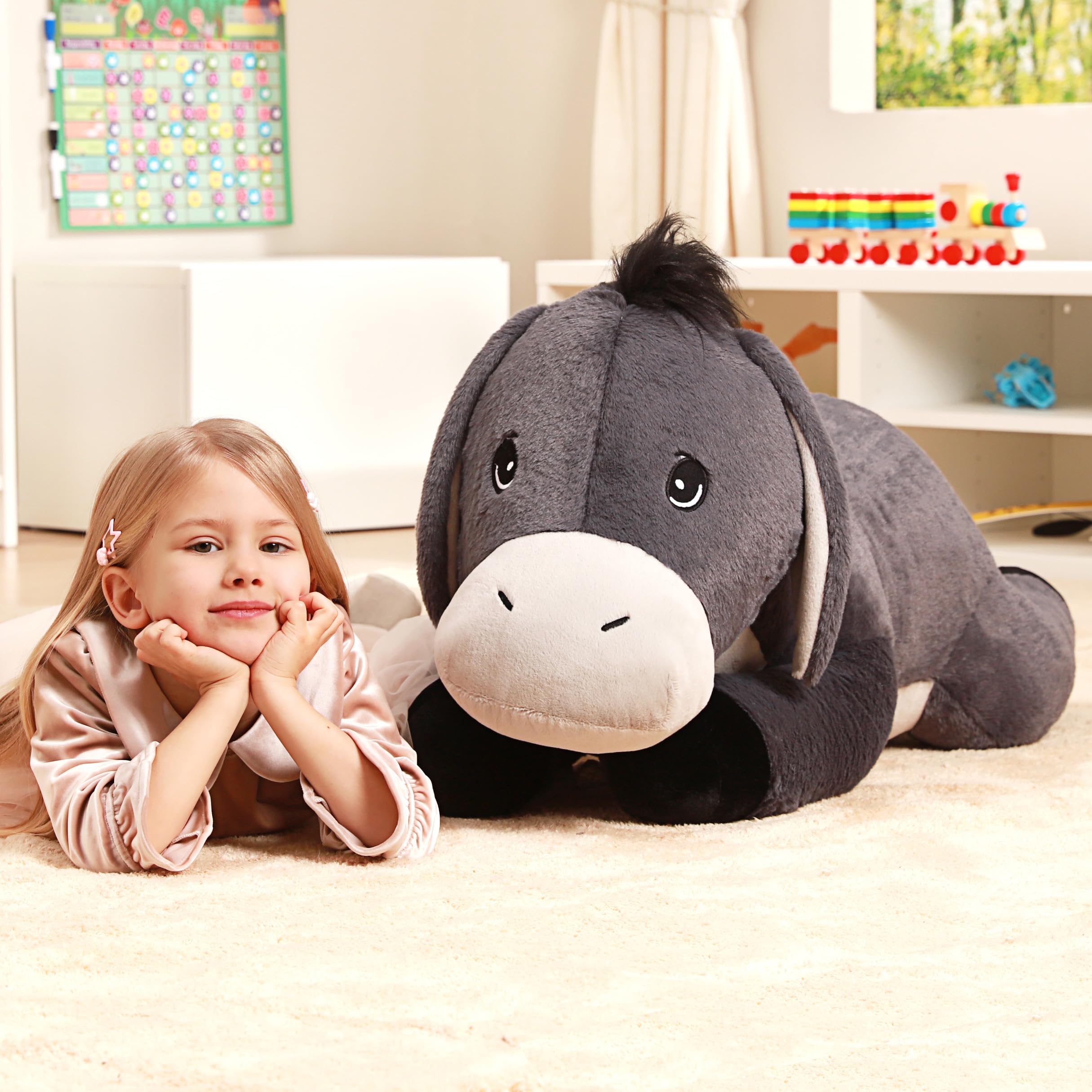 IKASA Animal de peluche gigante de 33 pulgadas, súper suave, sin cremallera