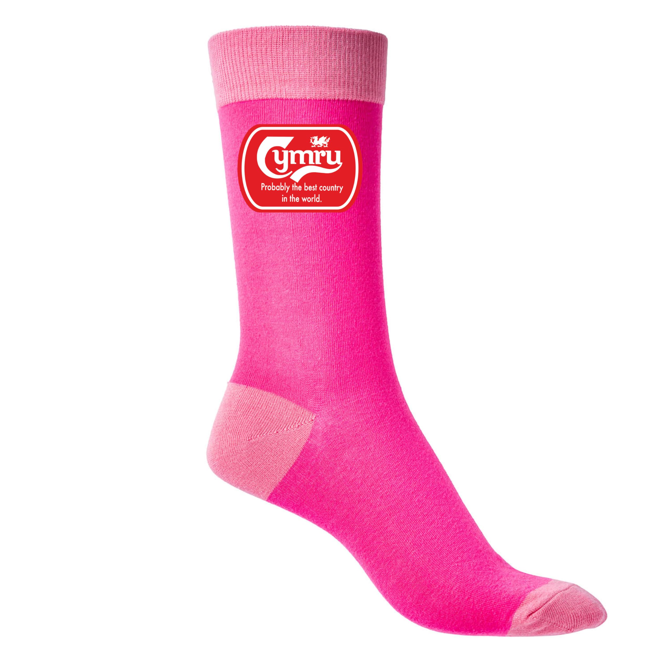 Print4U Cymru Wales Best Country Ladies Pink Socks Funny Welsh Gift