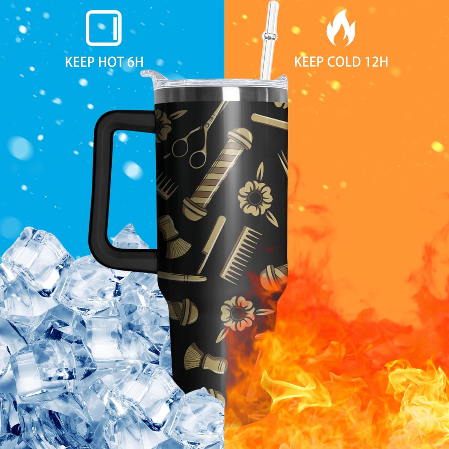 40oz Hair Stylist Gifts Hairstylist Tumbler with Handle for Female Women, Stainless Steel Insulated Cup, Coffee Mug Water Bottle for Hairdresser Cosmetology Salon Owner Beautician - Image 3