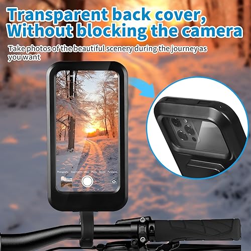Miniatura 7 de Soporte de teléfono impermeable para bicicleta, soporte para teléfono de bicicleta con pantalla táctil, bolsa universal impermeable para teléfono