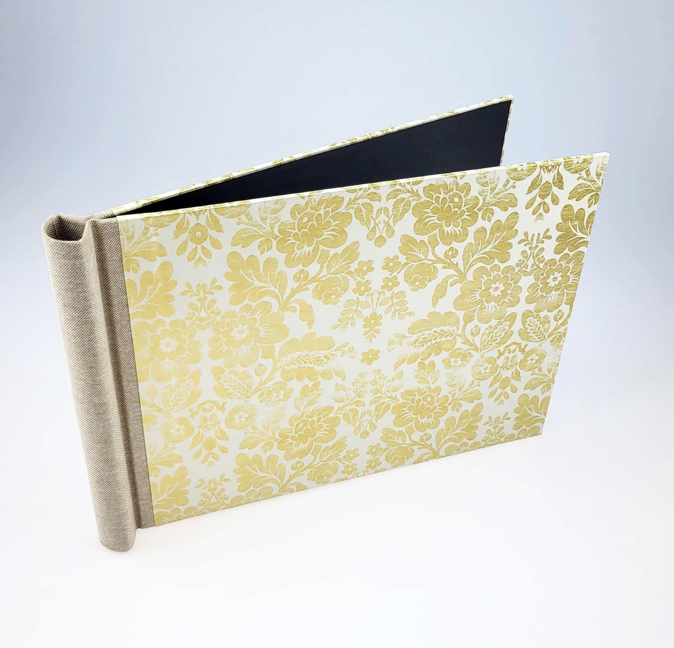 Klemmbinder Luxury Brokat Naturleinen, A4 QUER