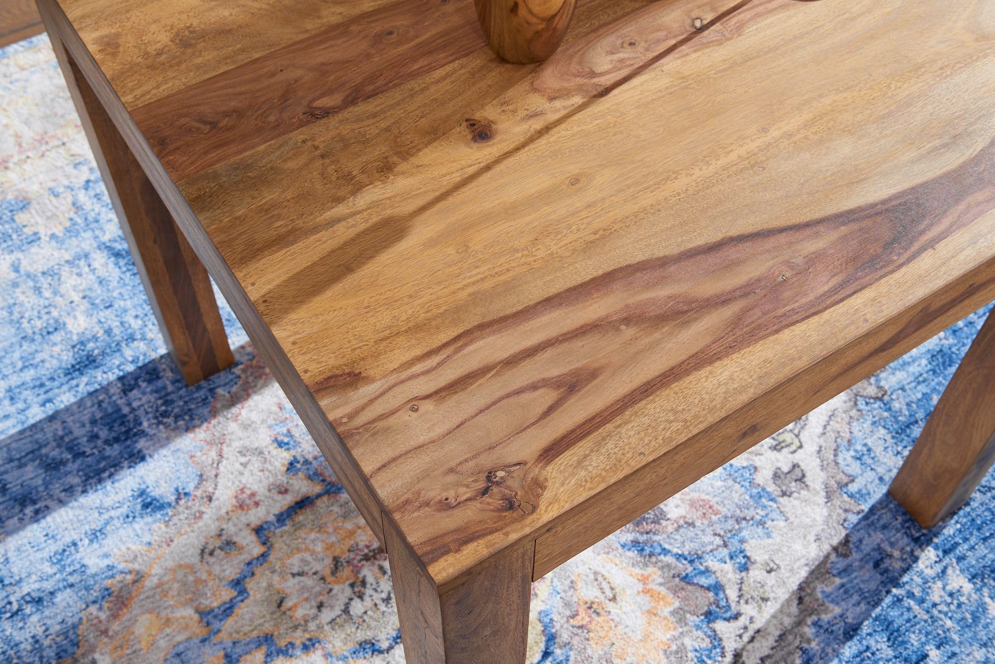 Wohnling Esstisch Mumbai Massivholz Sheesham 80 cm Esszimmer-Tisch Holztisch Design Küchentisch Landhaus-Stil dunkel-braun