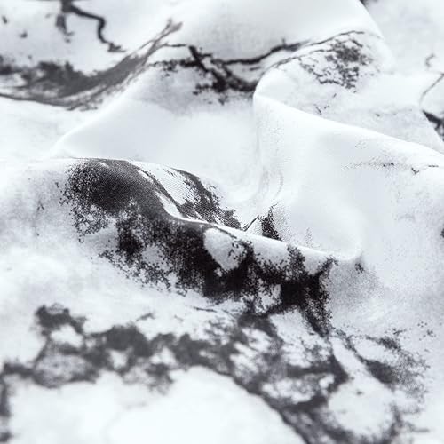 Miniatura 6 de Smoofy Queen Marble White Comforter Set, White Marble Pattern Printed Soft Fabric with Brushed Microfiber Full Bed Sheets Fill Bedding Sets(1