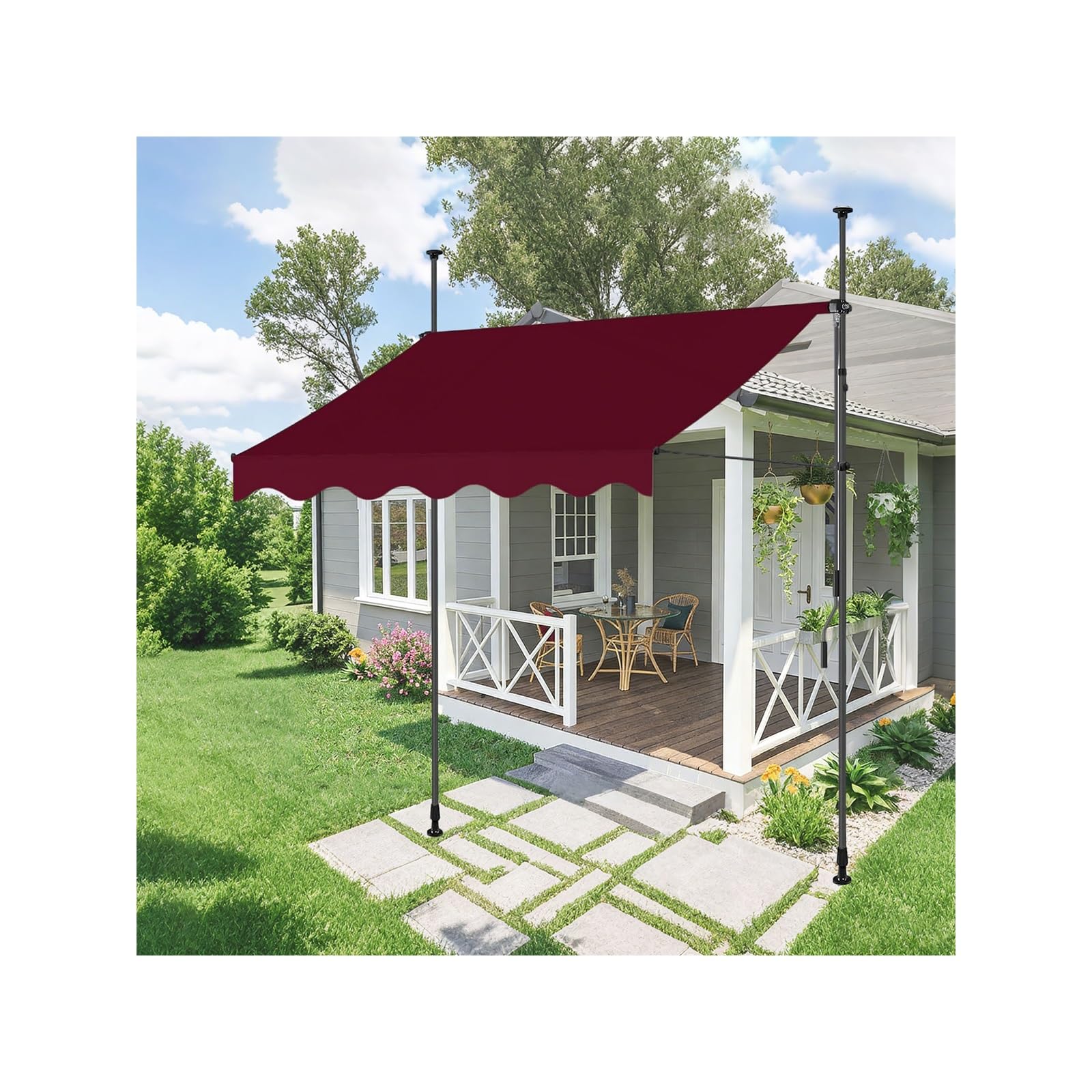 LWJSOCP Retractable Patio ning Manual Crank ning for Balcony Door/Window Storefront Yard - Bury 4M (13.1FT) Adjustable Sune Canopy