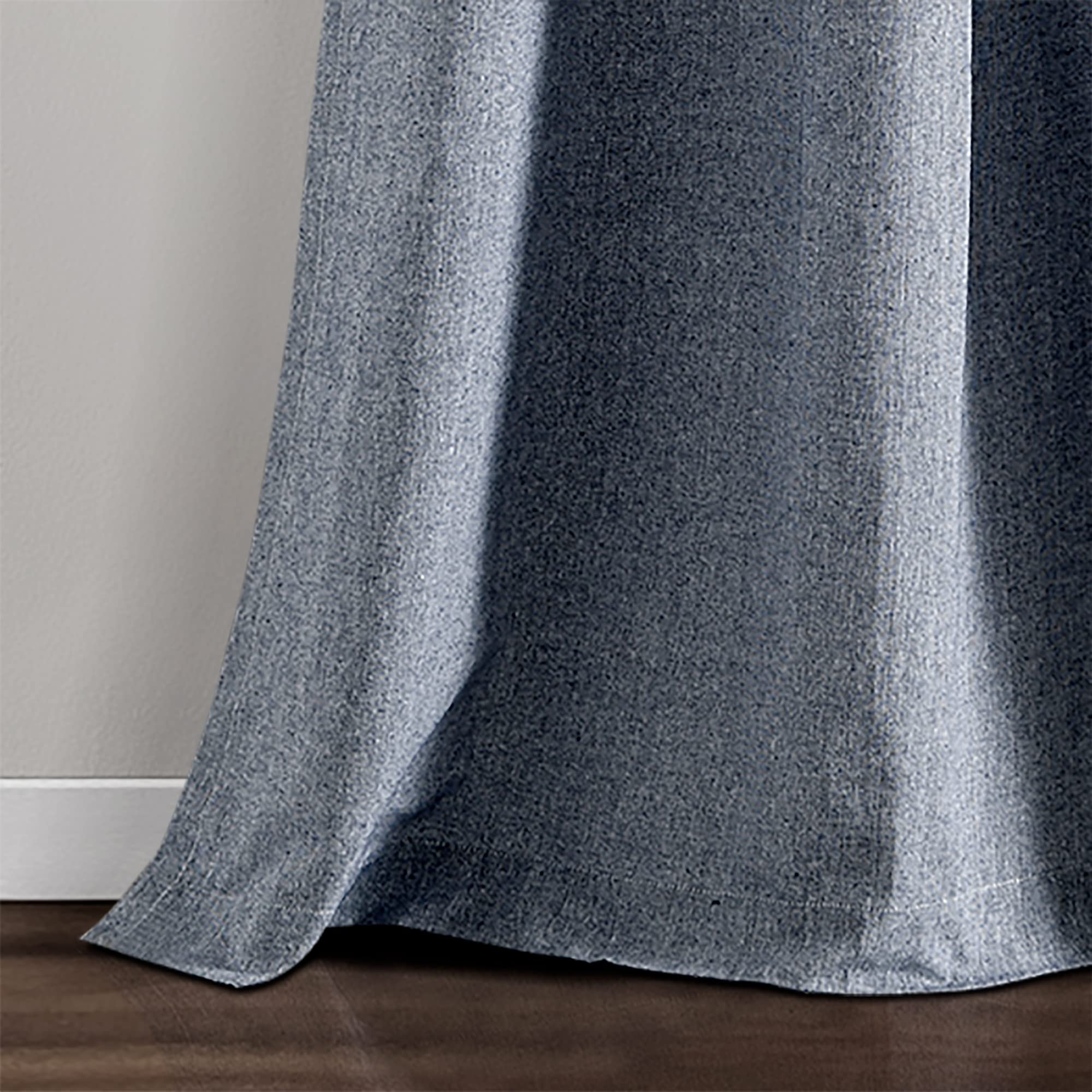 Lush Decor Milo Paire De Rideaux De Fenêtre En Lin, 213,4 X 132,1 Cm, Bleu Marine Et Blanc Cassé, Bleu Marine