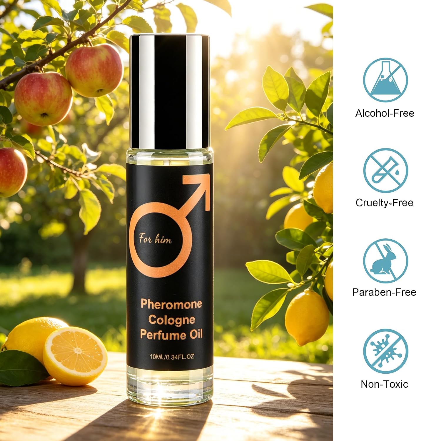 Pheromones Perfumes for Men, Protable Perfume Male, Roll on Perfume, Long-Lasting Scents Attraction Pheromone Infused Essential Oil Perfume for Men