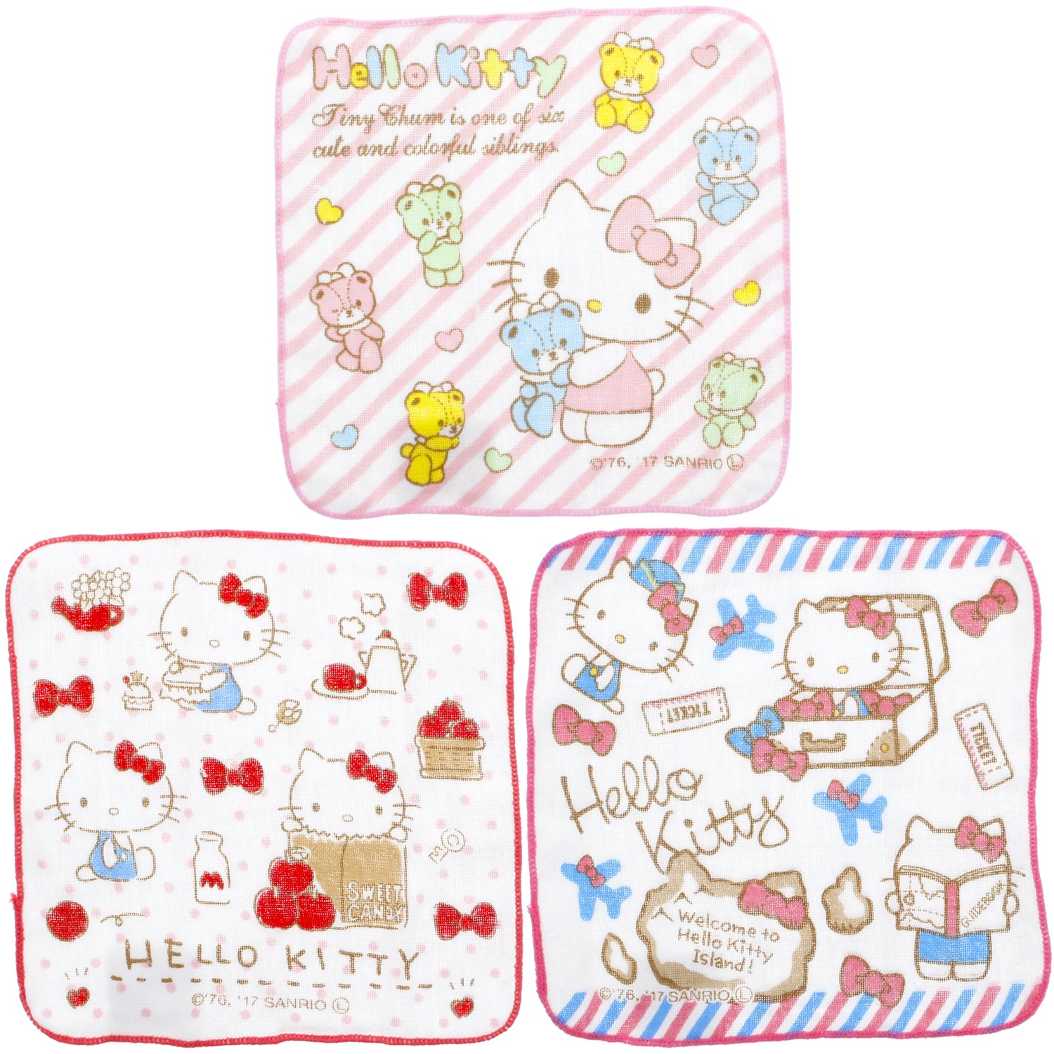 Amazon.co.jp: 林 ハンカチ ガーゼ ハローキティ 3枚入り ランラン 20