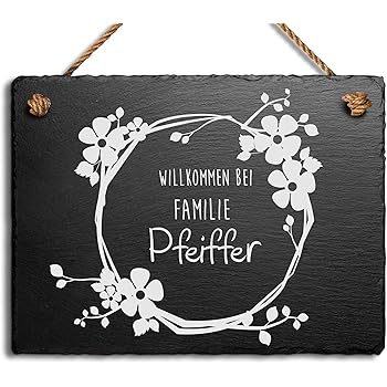 Schone Schiefer Turschilder Fur Die Haustur Mit Gravur Schiefer Schild Mit Kordel Zum Aufhangen In 3 Grossen Gravierte Namensschilder Klingelschilder Mit Namen Oder Texten Herzlich Willkommen Amazon De Baumarkt