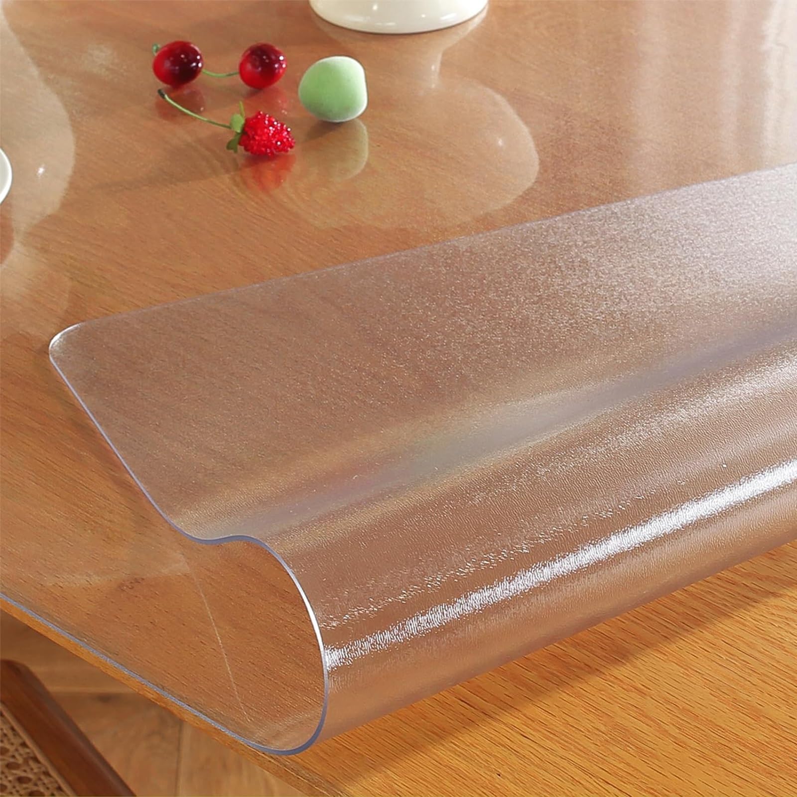 30~240cm Frosted Table Protector, 1.5 mm Thick Frosted Clear Desk Pad Mat, Rectangular Vinyl Desk Pad Protector Mat, Waterproof PVC Table Protector for Home and Office(110cm x 110cm)