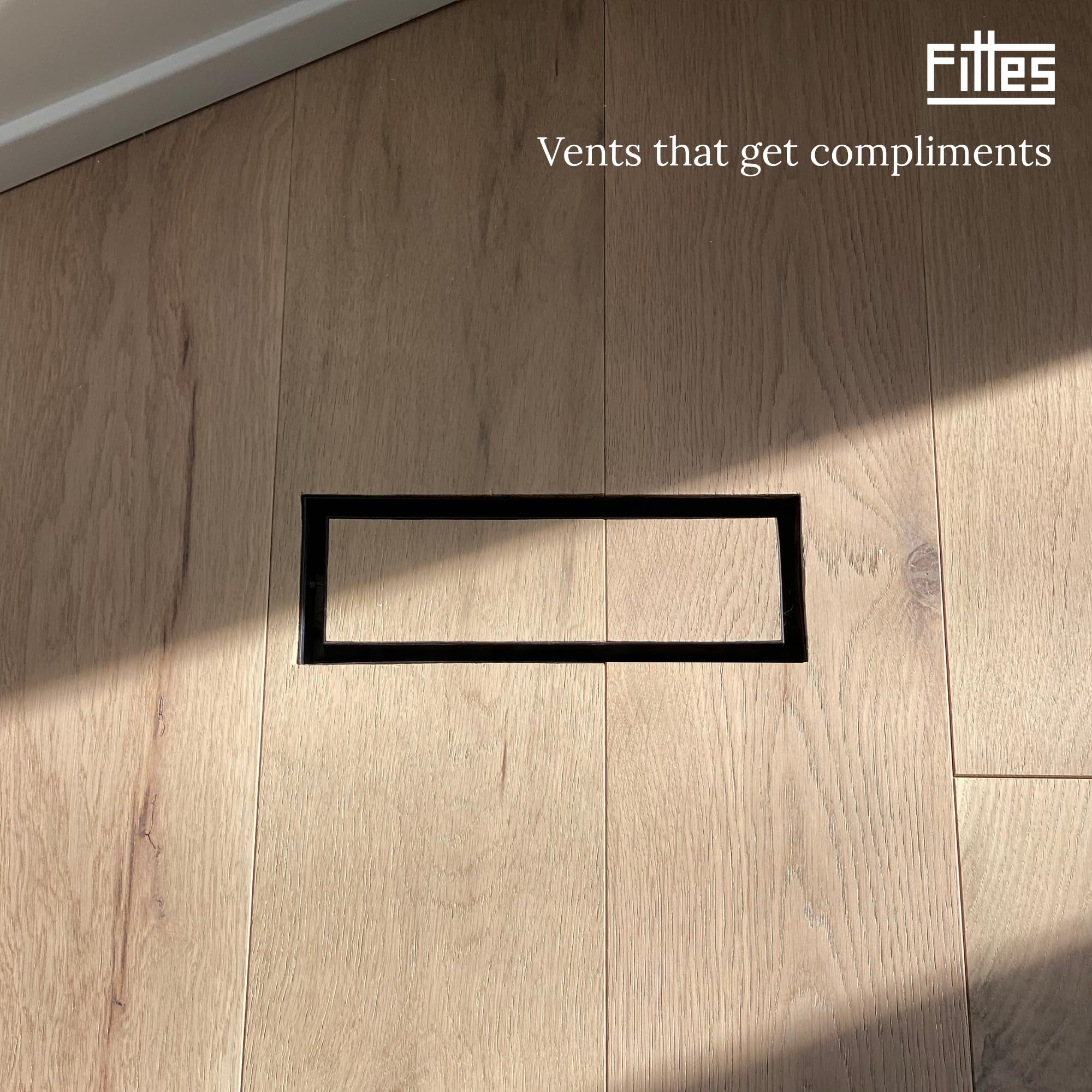 Aria Vent Flushmount Lite Collection - Ventilación de suelo o pared, negro mate (4 x 12 pulgadas)