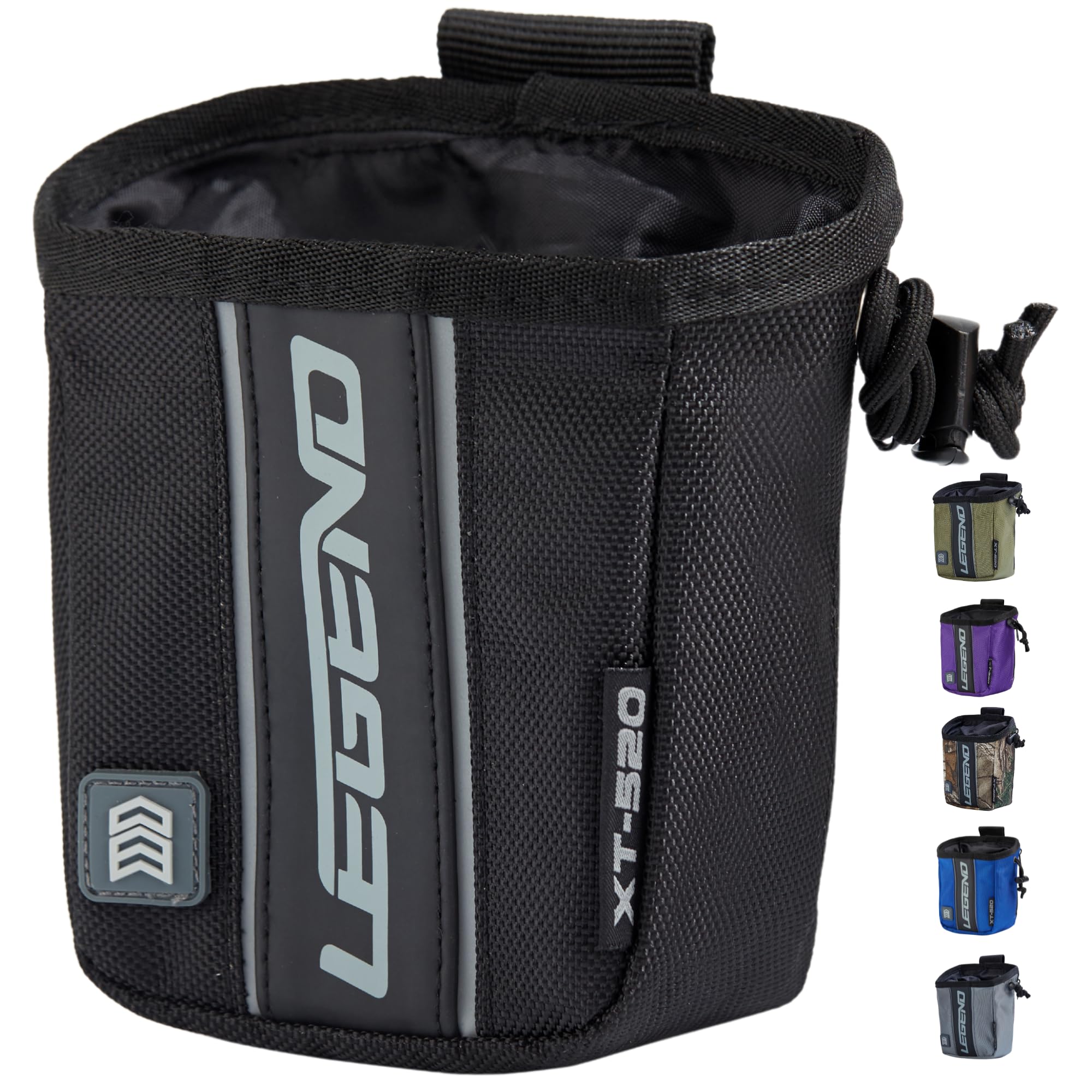 Legend XT520 Quick Release Pouch & Finger Tab Bag | Interior Divider for Better Organization & Storage of Release Aids | Attaches to Standard 2" Belt | Quick Drawstring Closure