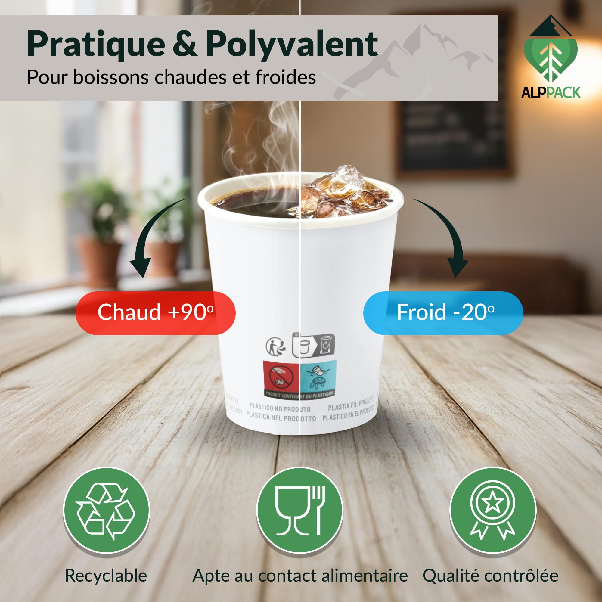 Lot de 2500 Gobelets Jetables en Carton Blanc 7 oz / 21 cl – Verres Jetables pour Eau, Café, Boissons Chaudes et Froides, Résistants à la Chaleur, Idéals pour Professionnels, Bureaux et Événements