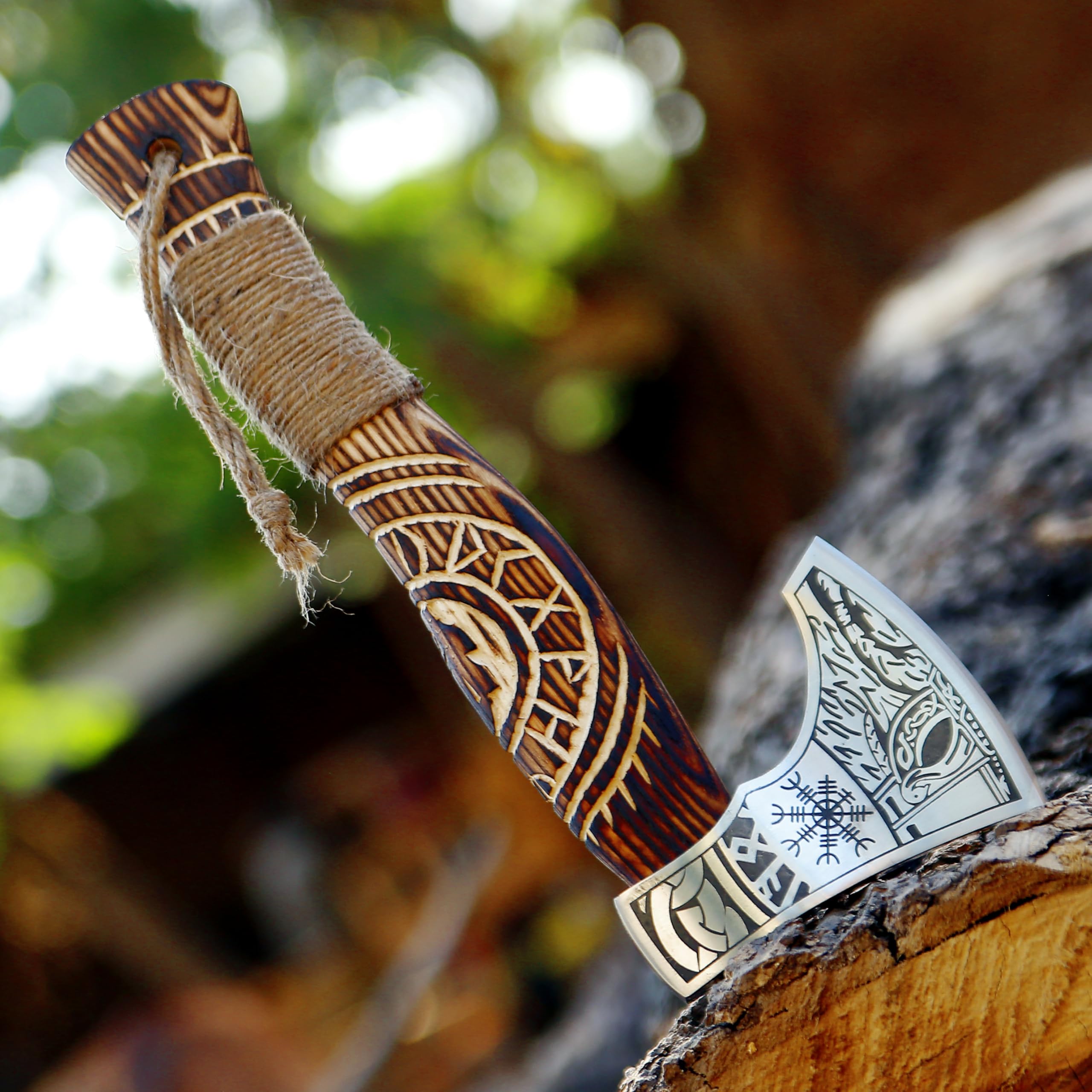 Amazon.com: SHINY CRAFTS® Handcrafted Viking Axe – Nordic Engraved