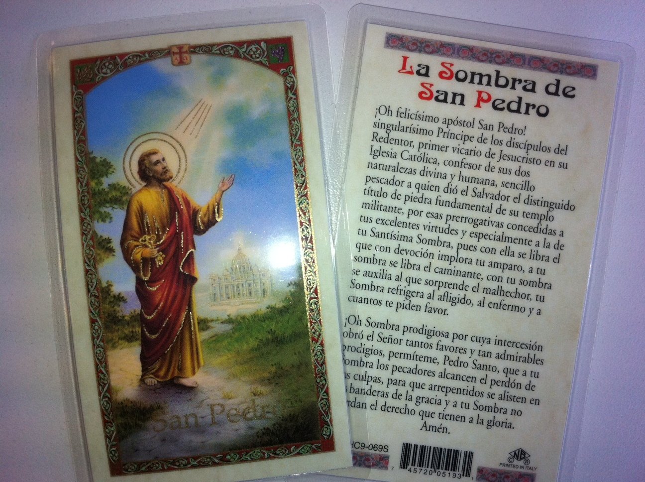 Holy Prayer Cards For the Prayer to San Pedro in Spanish